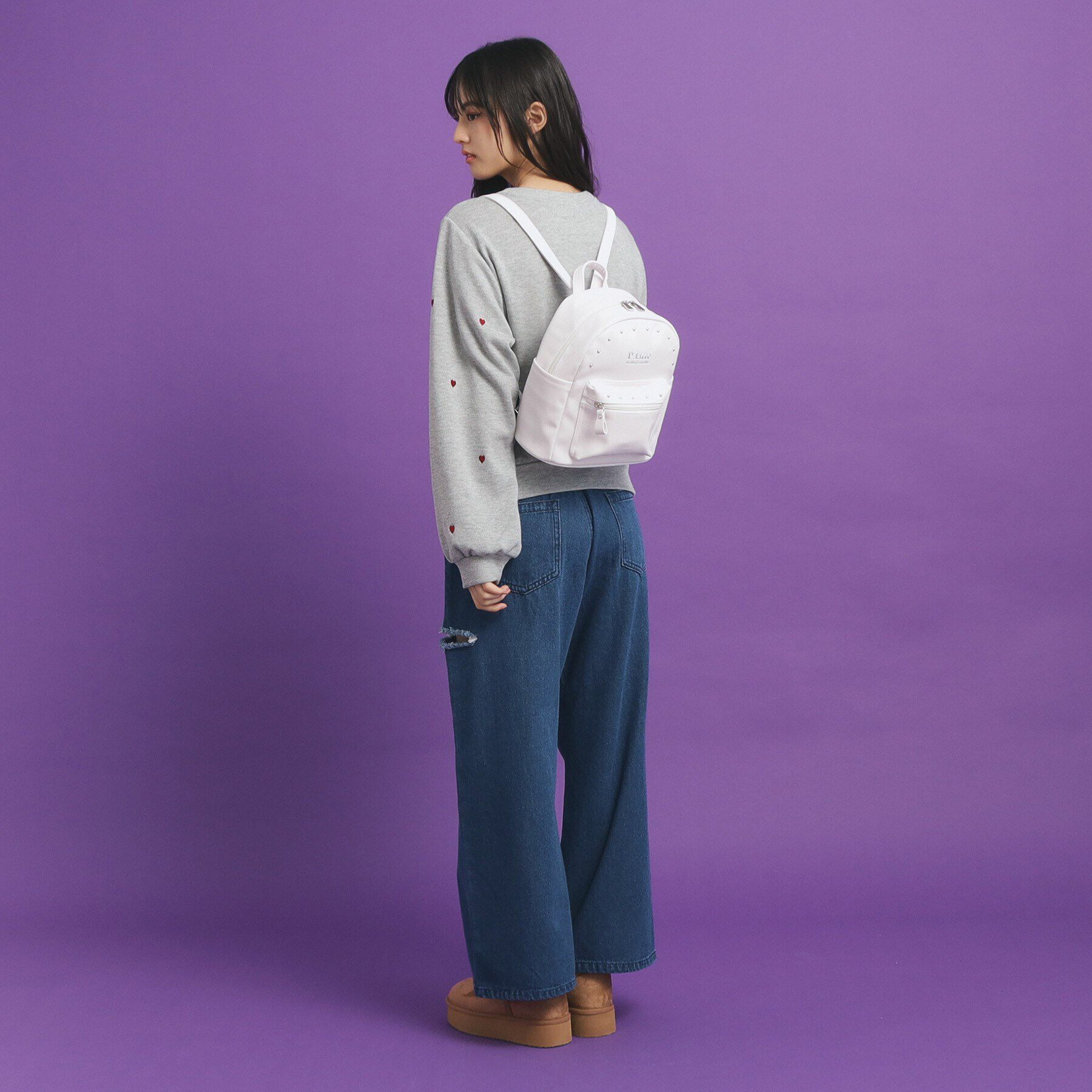 PINK-latte「ラインスタッズミニリュック」|リュック|