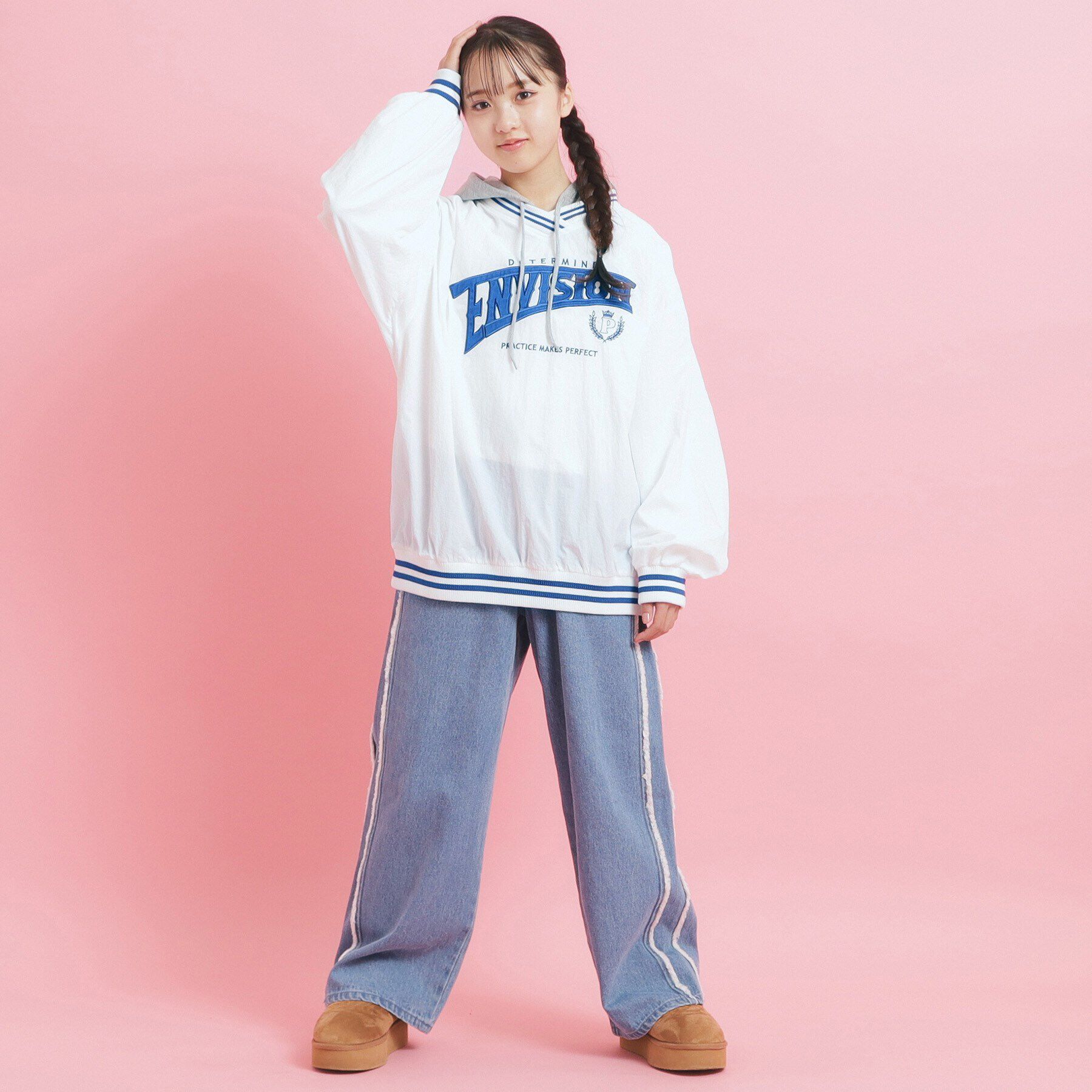 PINK-latte「フード付きコットンパーカ」|パーカー|