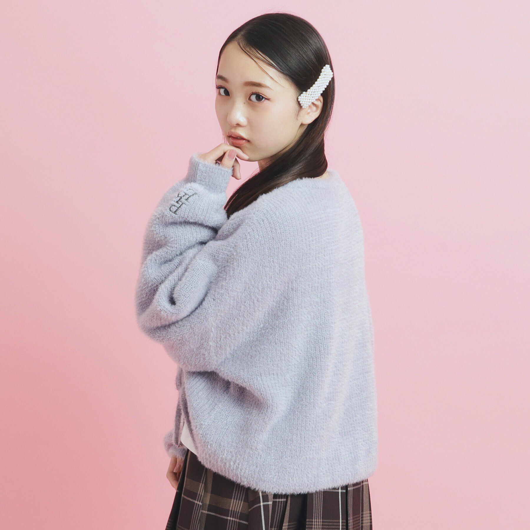 PINK-latte「ドロストニット＆ロングＴシャツセット」|ニット・セーター|