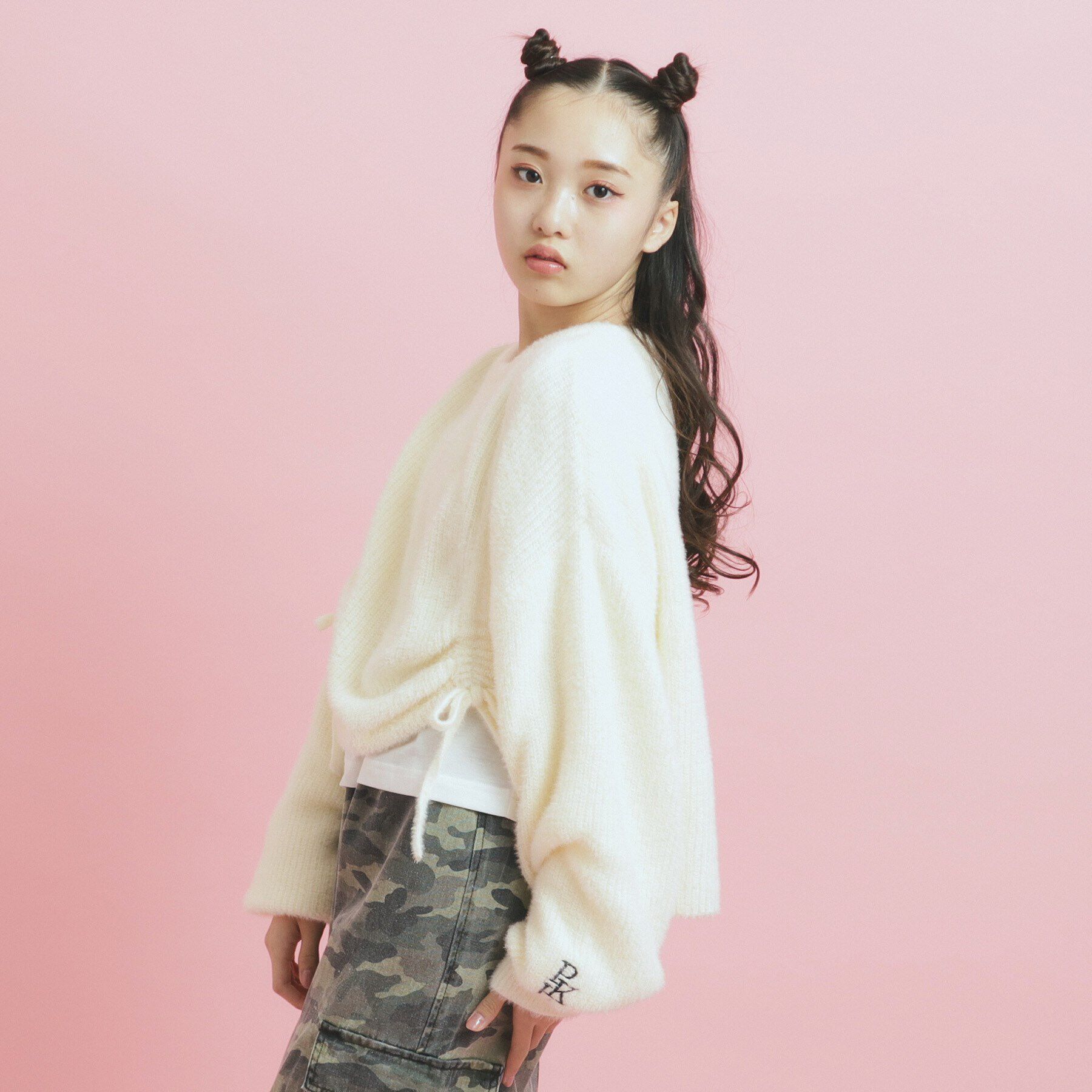 PINK-latte「ドロストニット＆ロングＴシャツセット」|ニット・セーター|