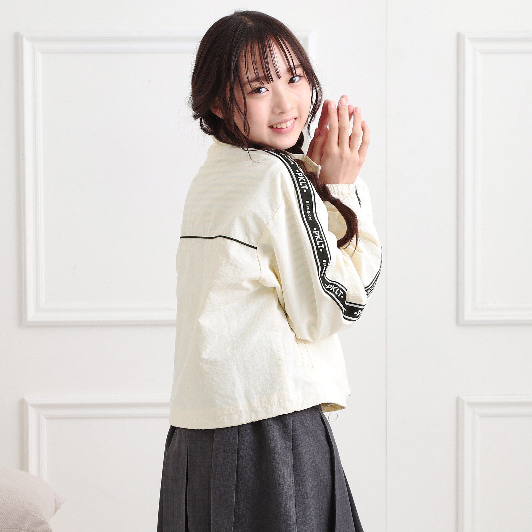 PINK-latte「ロゴラインブルゾン」|ブルゾン・スタジャン|