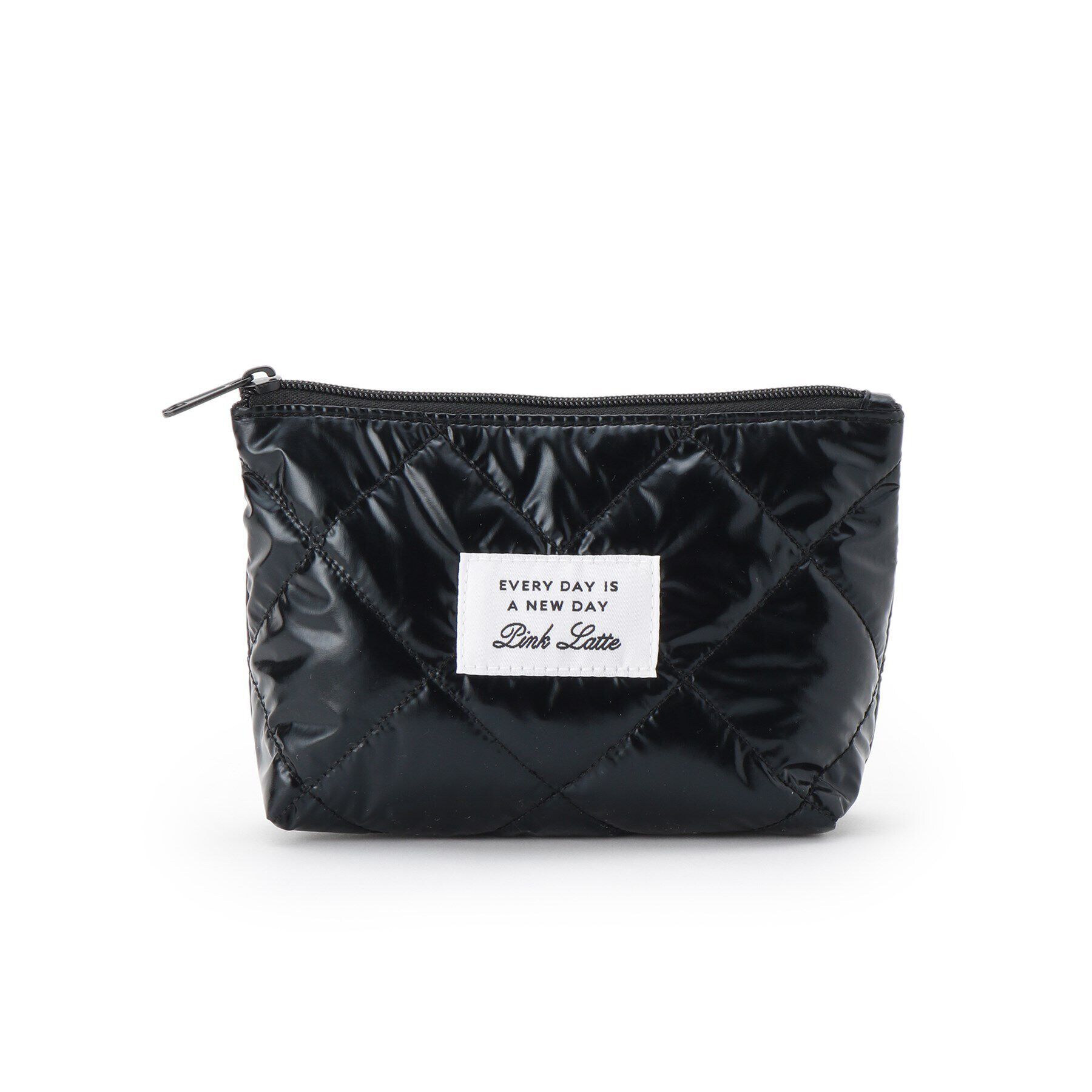 PINK-latte「シャイニーキルトポーチ」|ポーチ|ブラック(019)