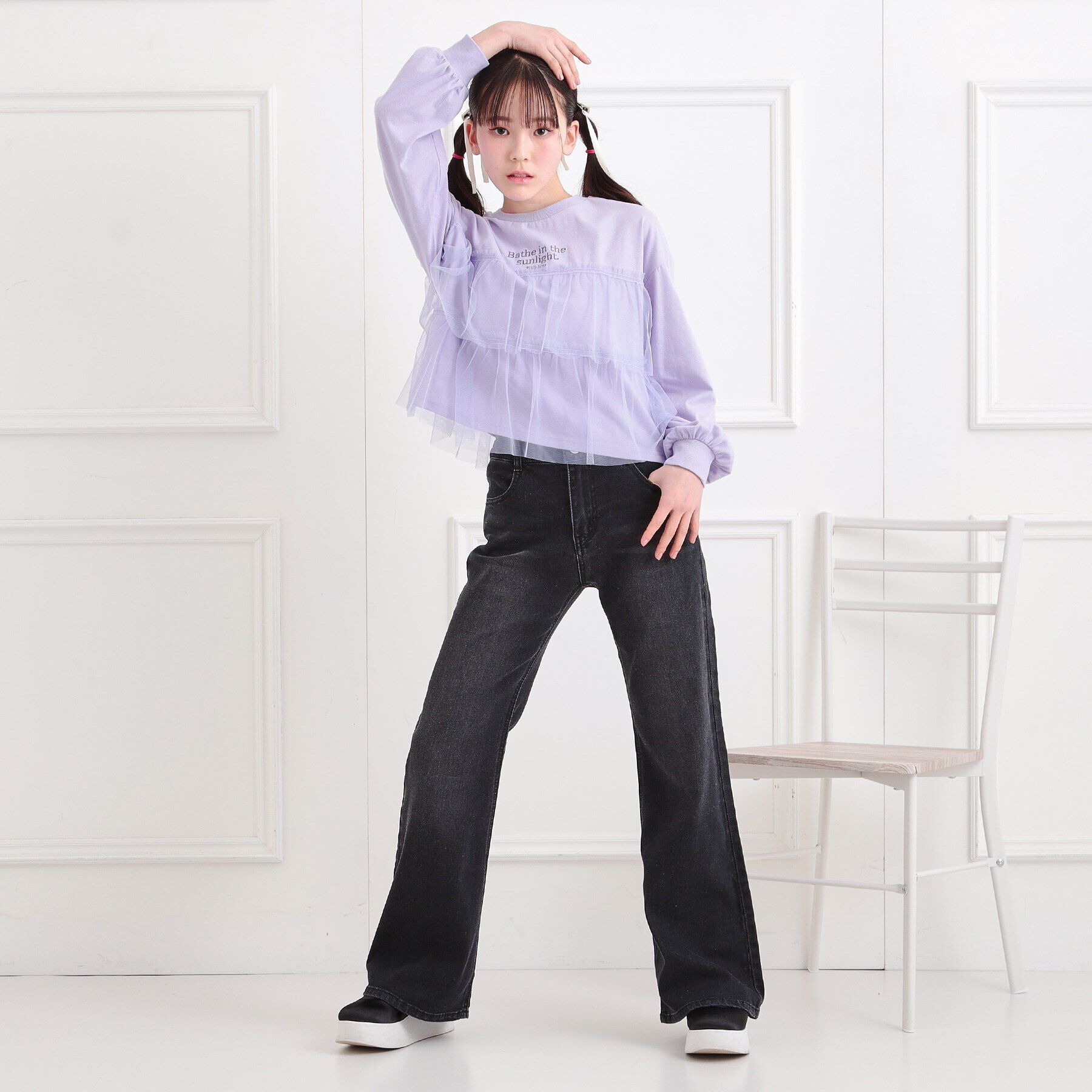 PINK-latte「セミフレアデニムパンツ」|その他|