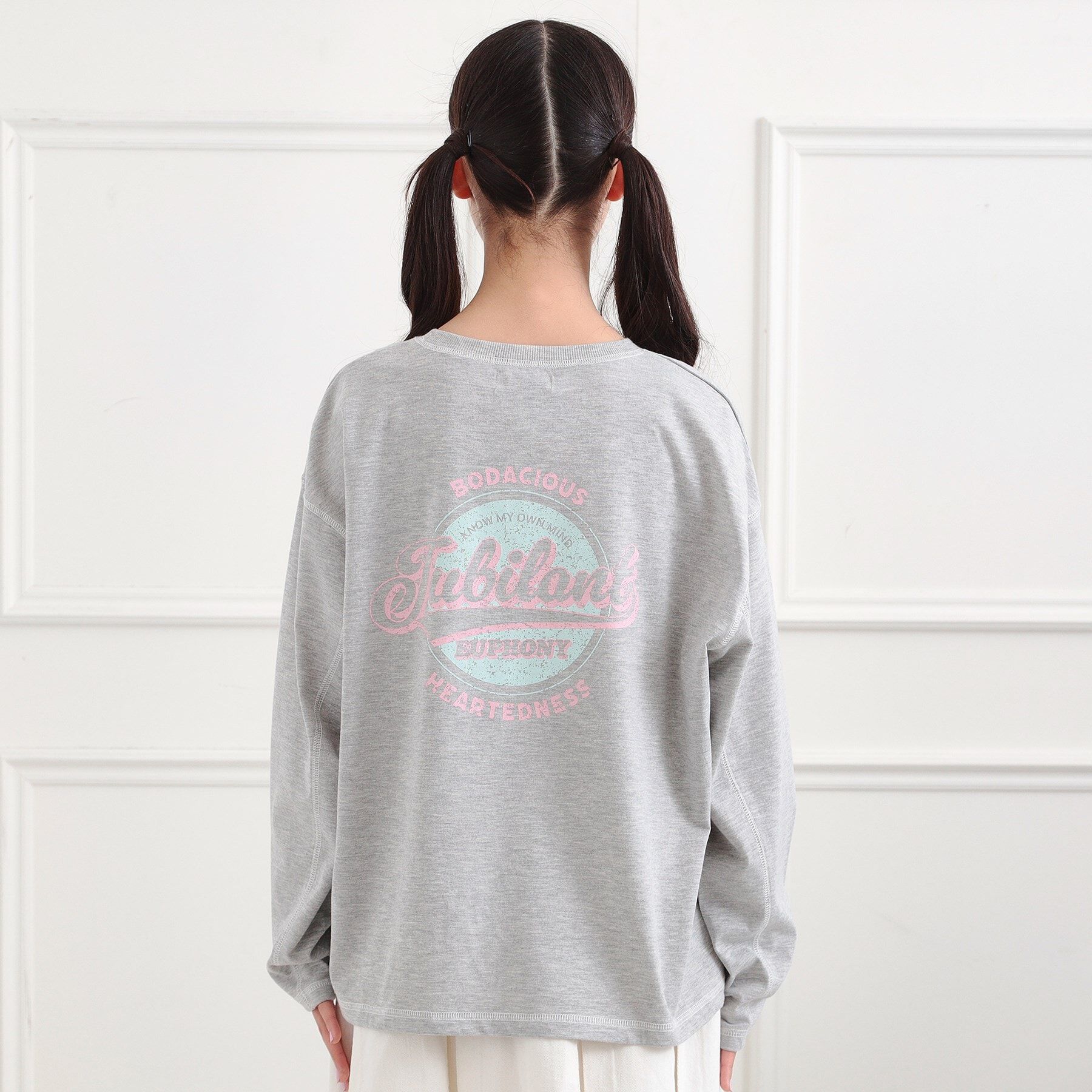 PINK-latte「配色ステッチロンT」|Tシャツ・カットソー|