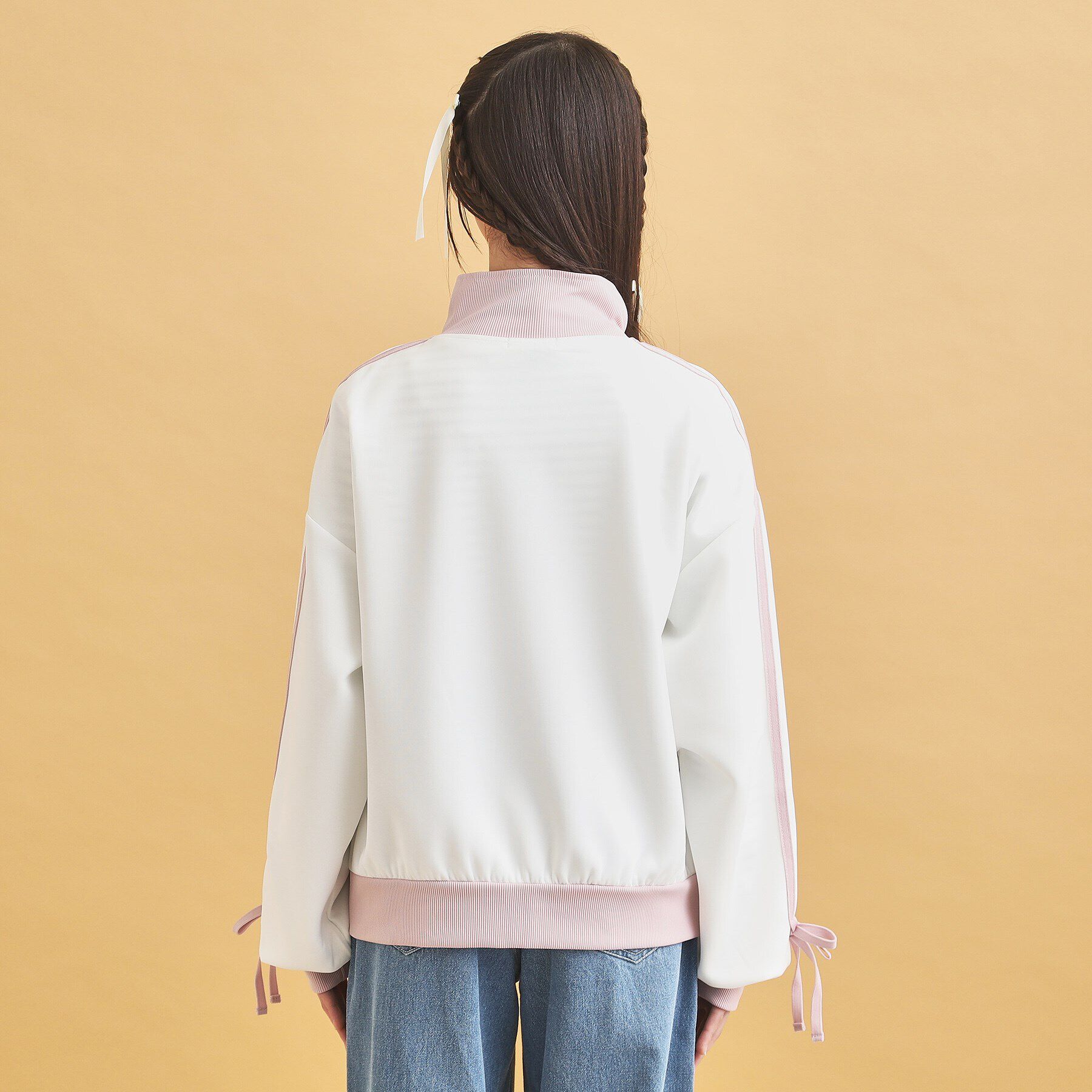 PINK-latte「リボンライントラックジャケット」|ブルゾン・スタジャン|