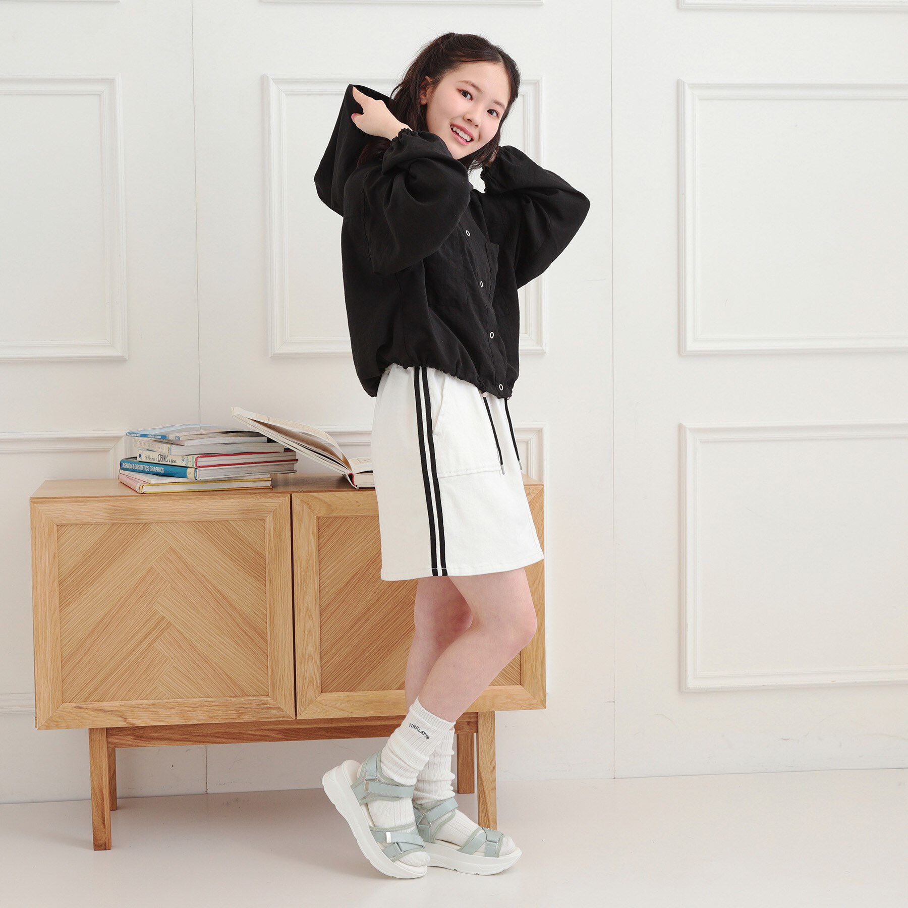 PINK-latte「ショート丈ブルゾン」|ブルゾン・スタジャン|