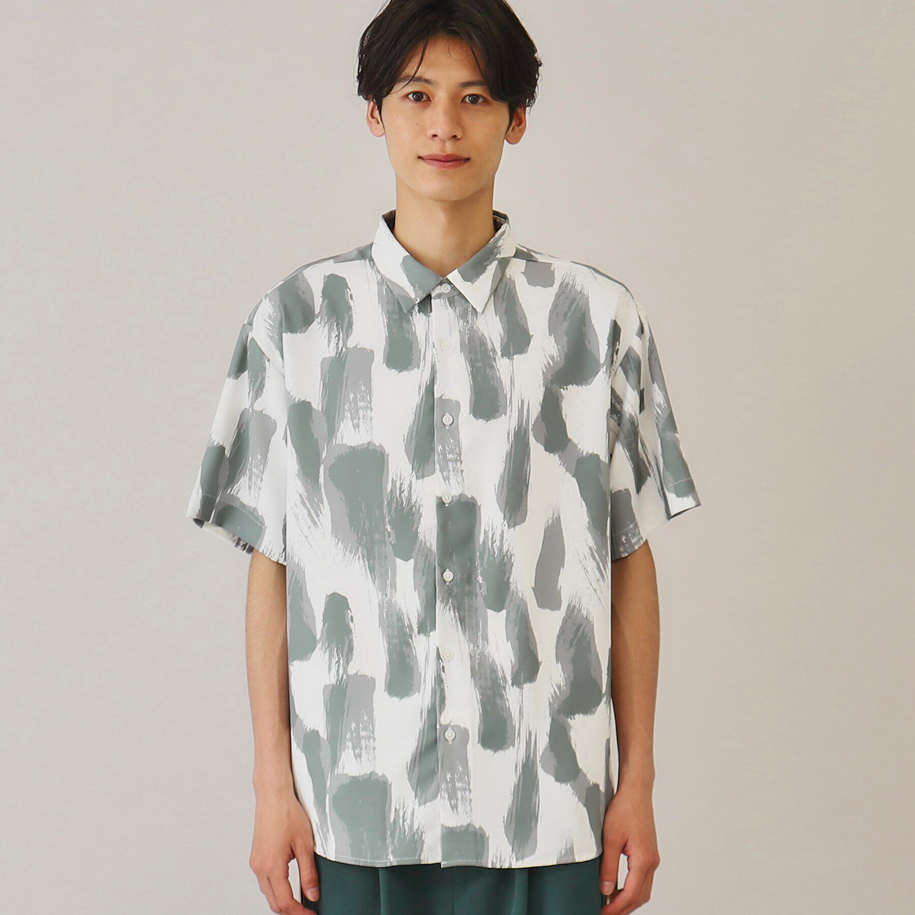 THE SHOP TK「【10色展開】プリントデザインシャツ チェック／ブロッキング／マーブル／ブラシアート」|シャツ・ブラウス|