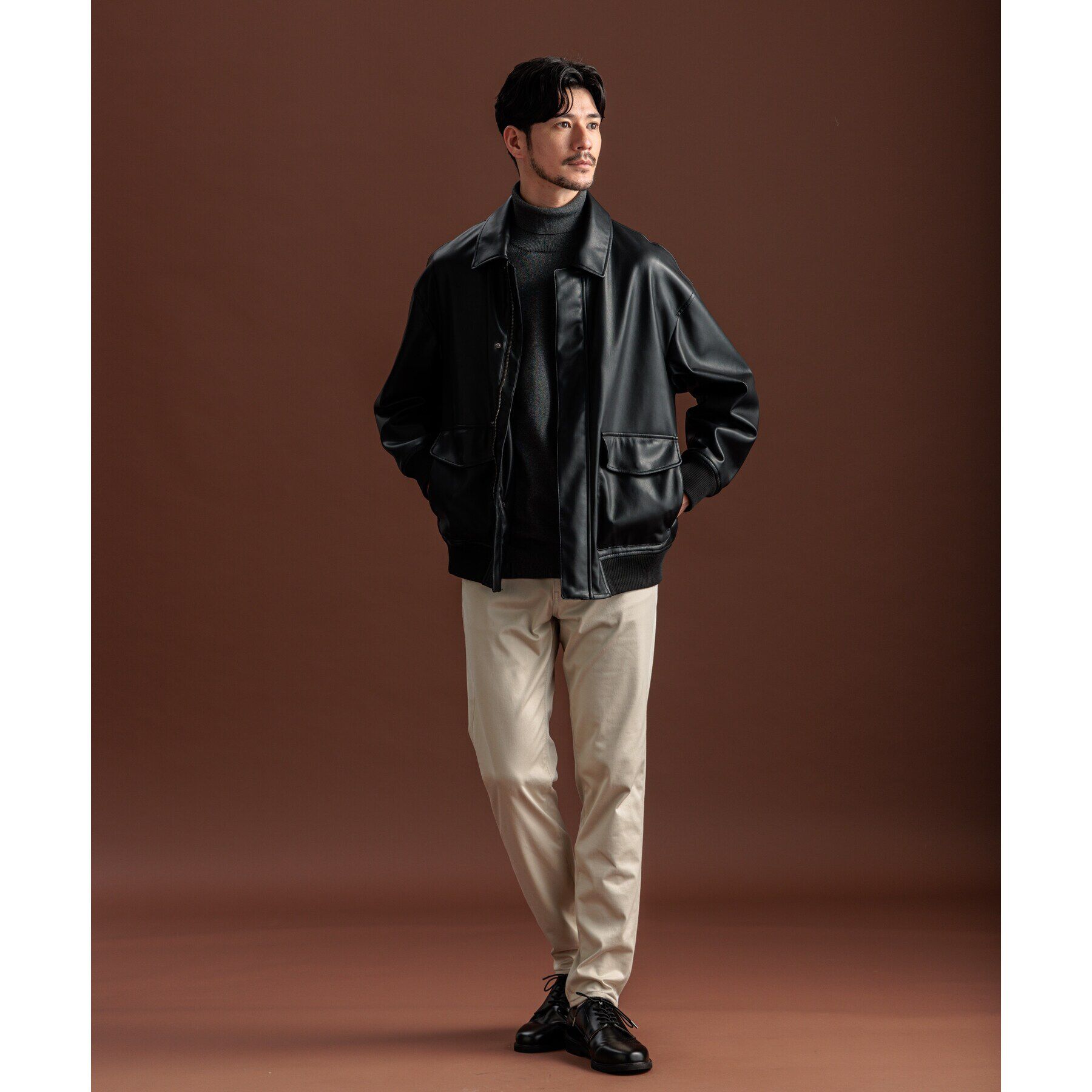 THE SHOP TK「ヴィンテージライクA2ブルゾン ビッグシルエット」|ブルゾン・スタジャン|