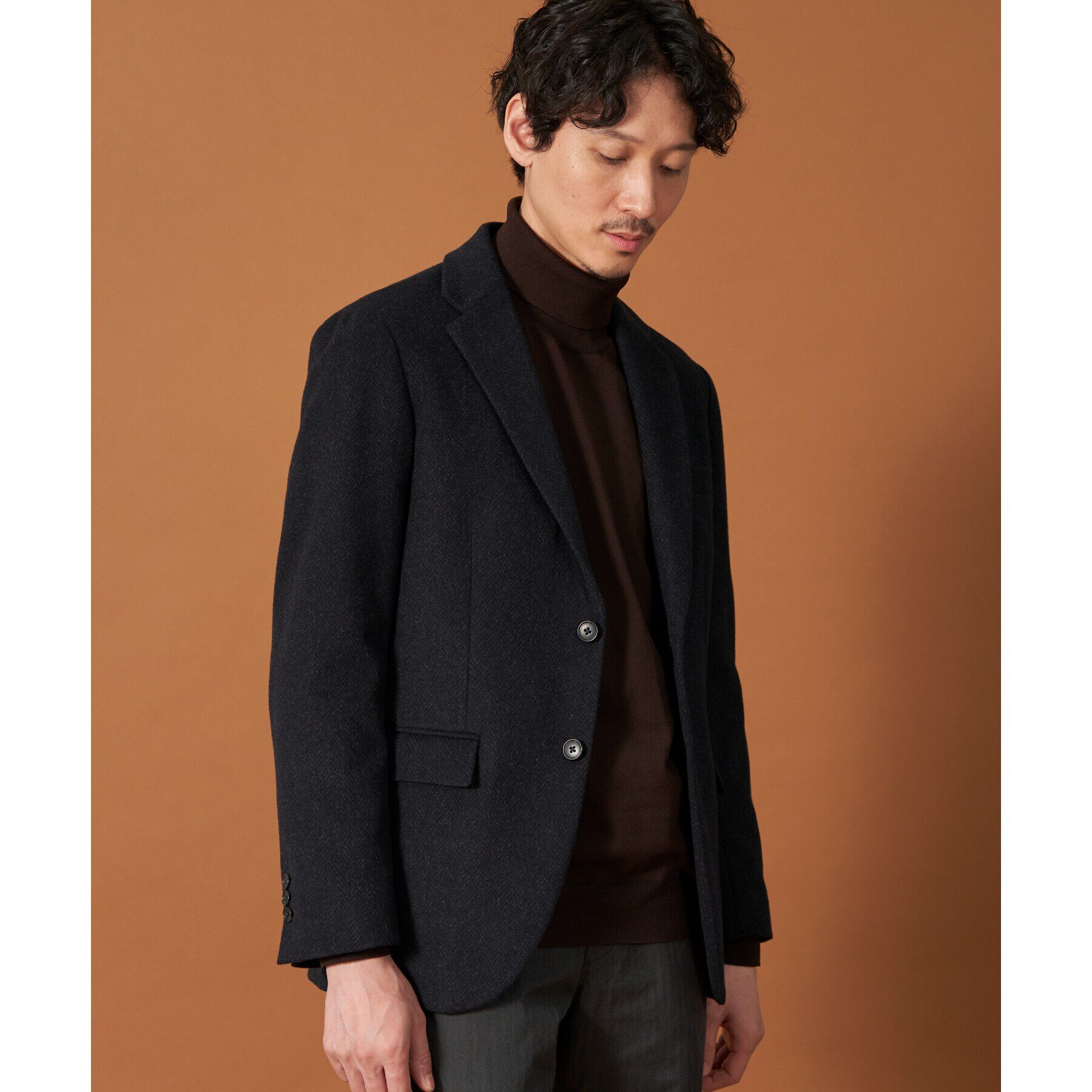 THE SHOP TK「アンゴラ混ヘリンボンジャケット【セットアップ可/ビジネス対応】」|テーラードジャケット|