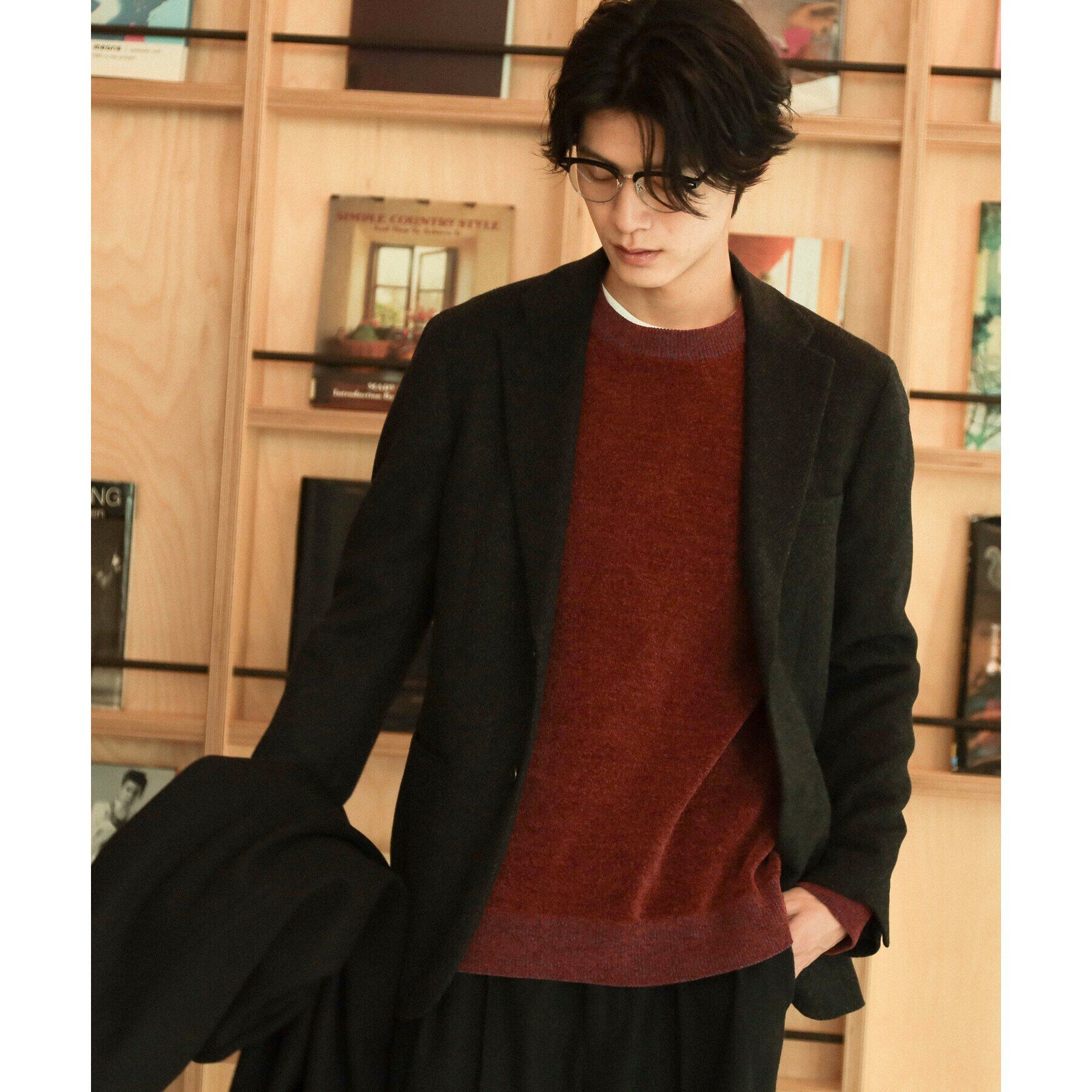 THE SHOP TK「アンゴラ混ヘリンボンジャケット【セットアップ可/ビジネス対応】」|テーラードジャケット|