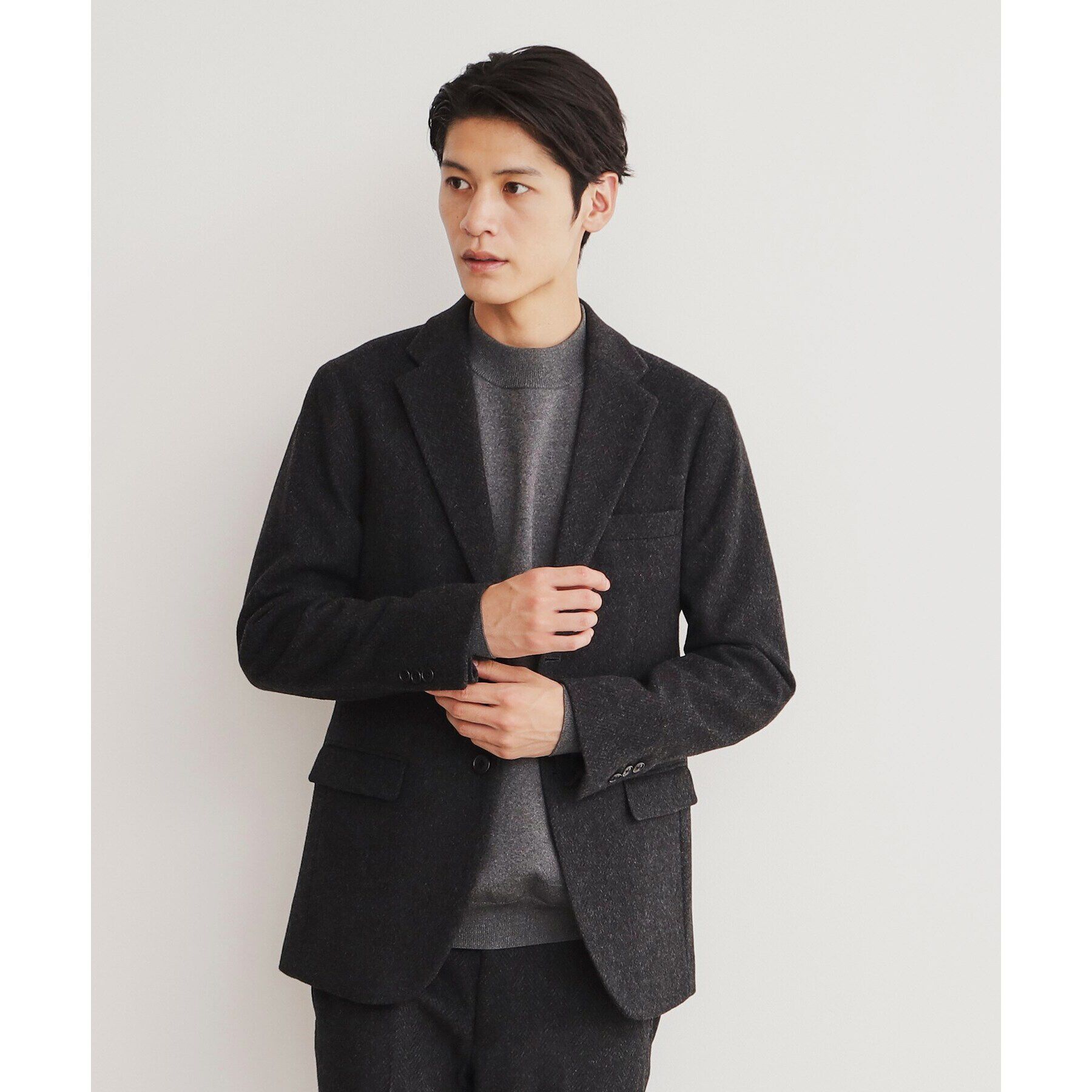 THE SHOP TK「アンゴラ混ヘリンボンジャケット【セットアップ可/ビジネス対応】」|テーラードジャケット|