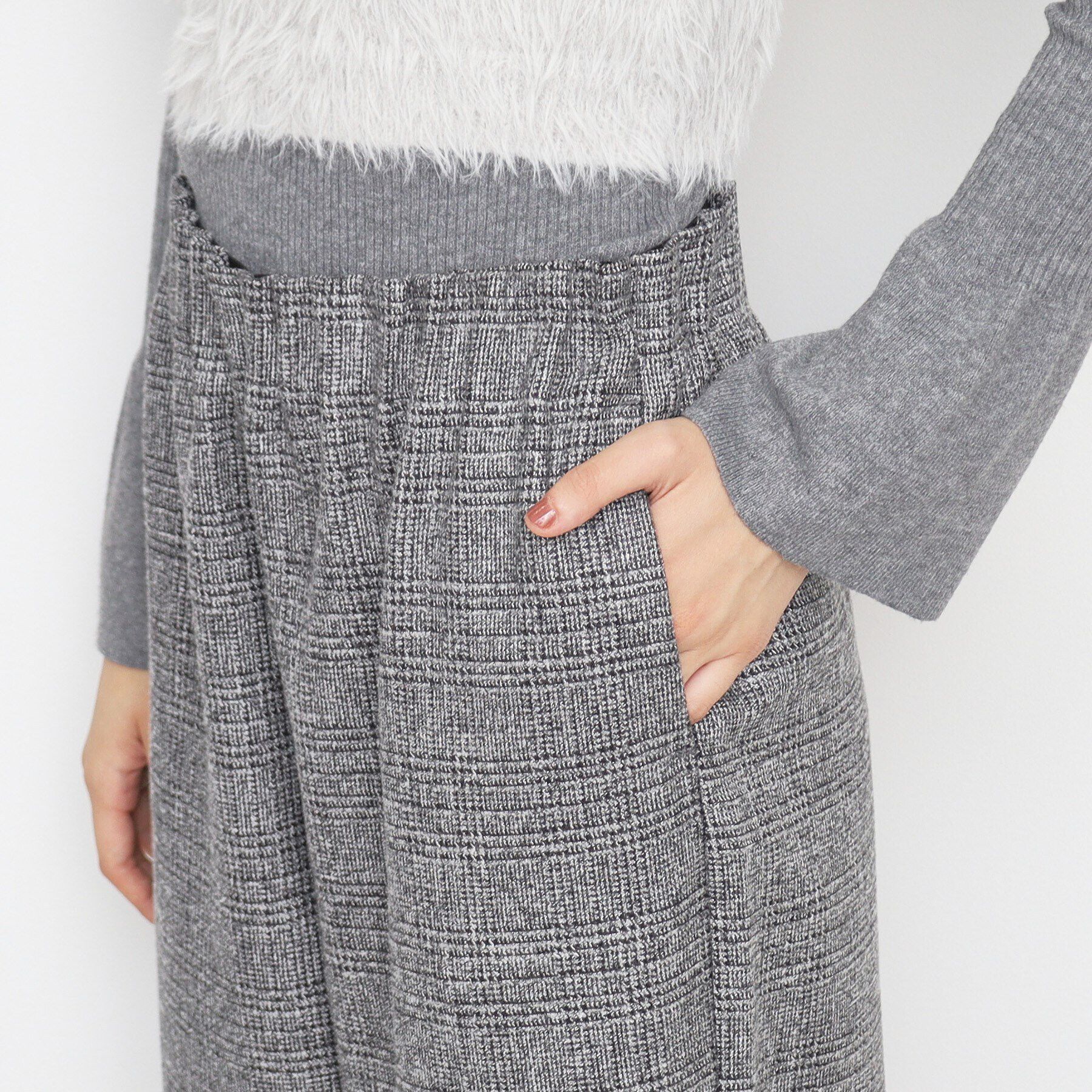 THE SHOP TK「【すっきりシルエット】グレンチェックワイドパンツ/洗える」|その他|