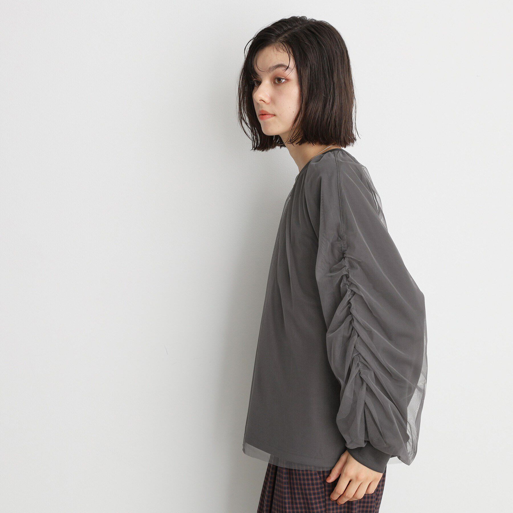 THE SHOP TK「チュールレイヤードプルオーバー【洗える】」|Tシャツ・カットソー|