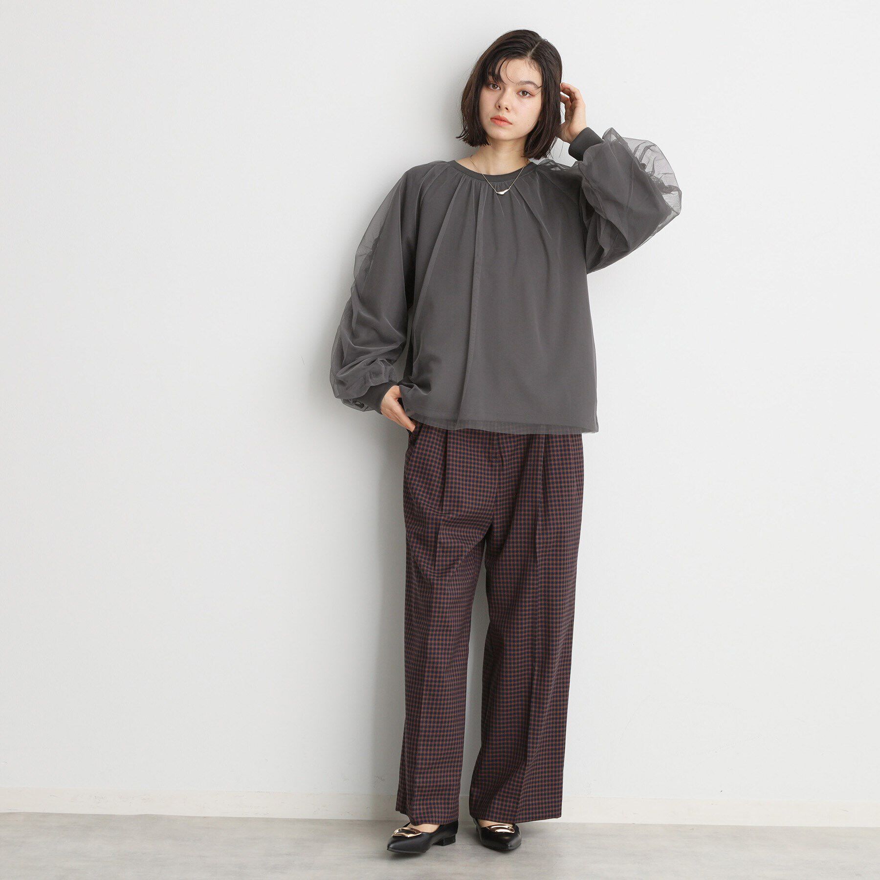 THE SHOP TK「チュールレイヤードプルオーバー【洗える】」|Tシャツ・カットソー|