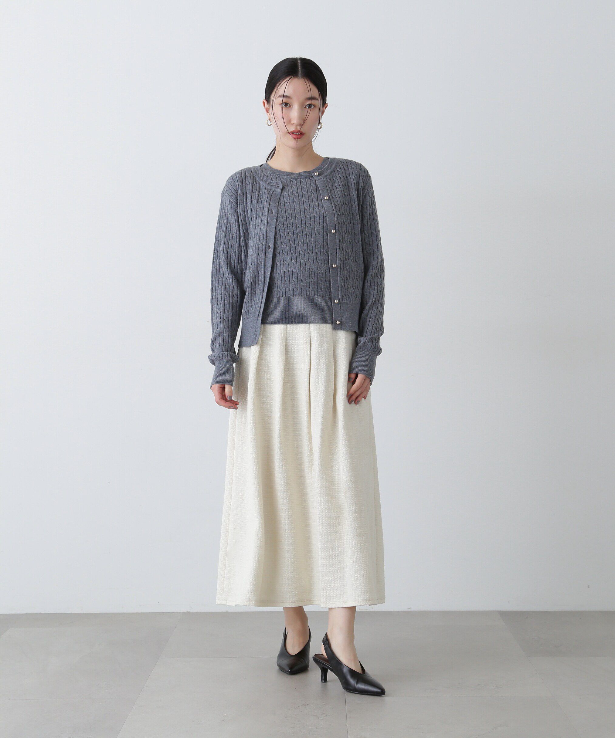  「ラメツイード SETUP フレアスカート」|スカート|