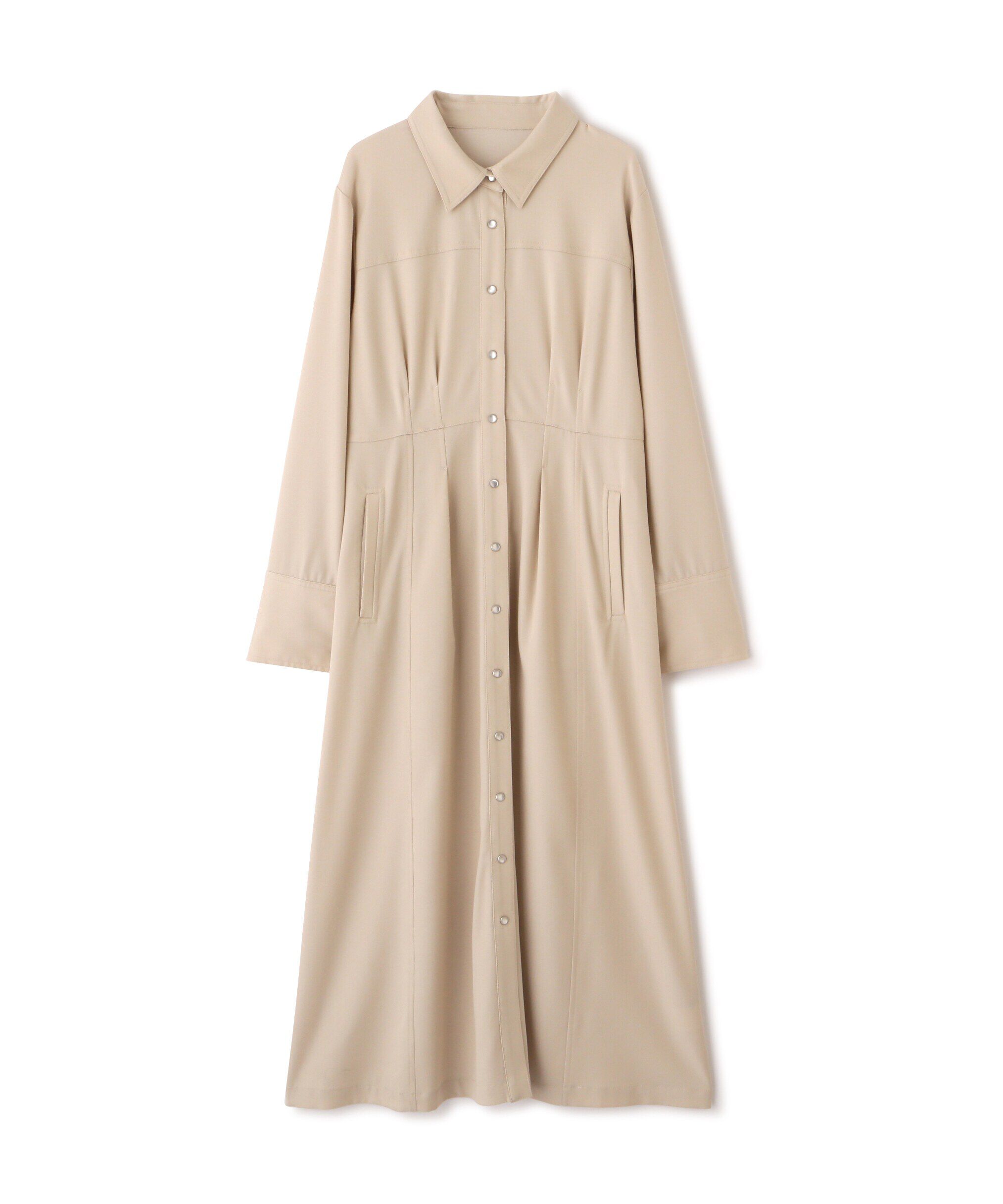  「デニムライクロングシャツワンピース」|ワンピース|