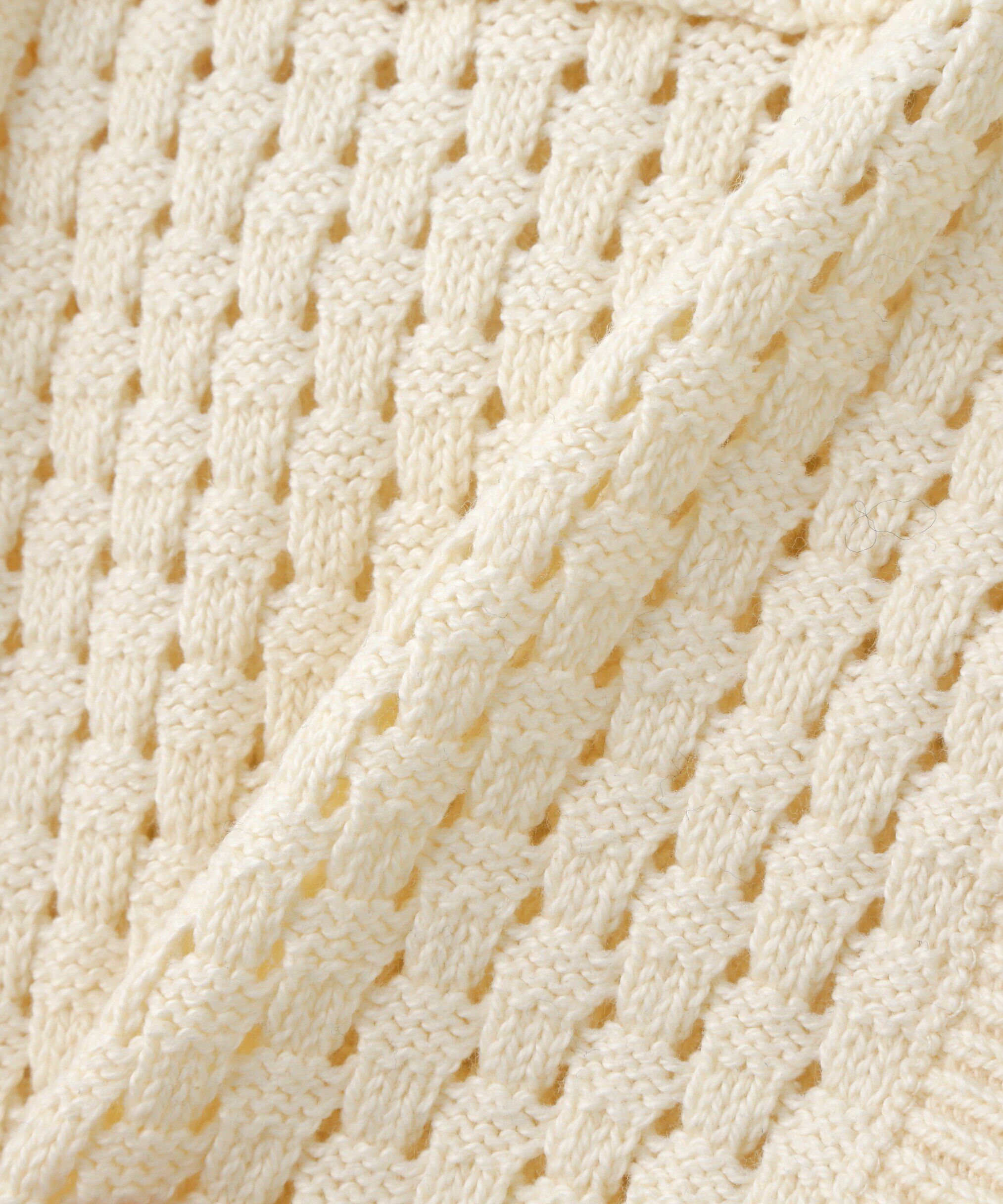  「バスケット編みポロカーディガン」|ニット・セーター|