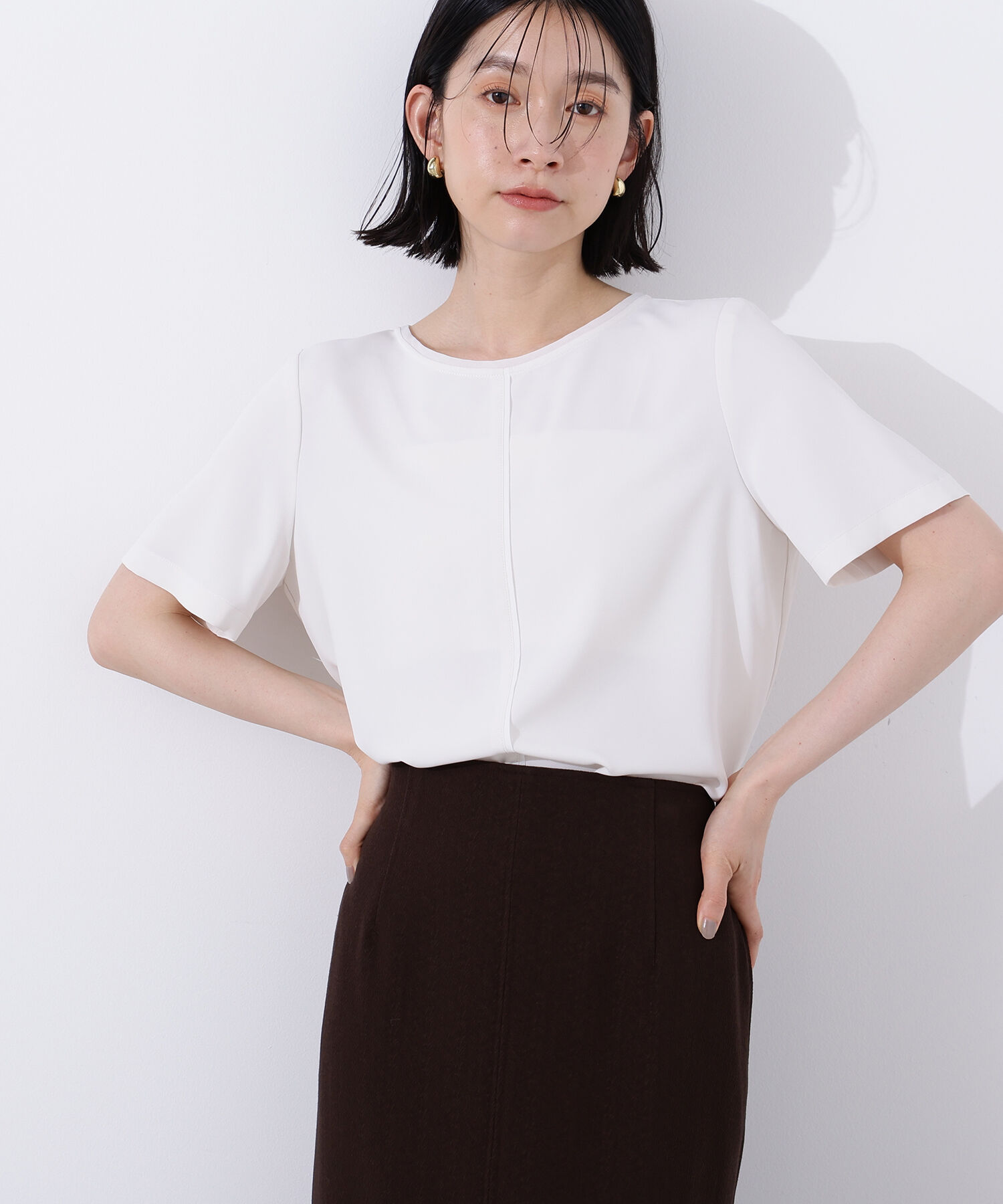  「シフォンラインTブラウス」|シャツ・ブラウス|オフ1