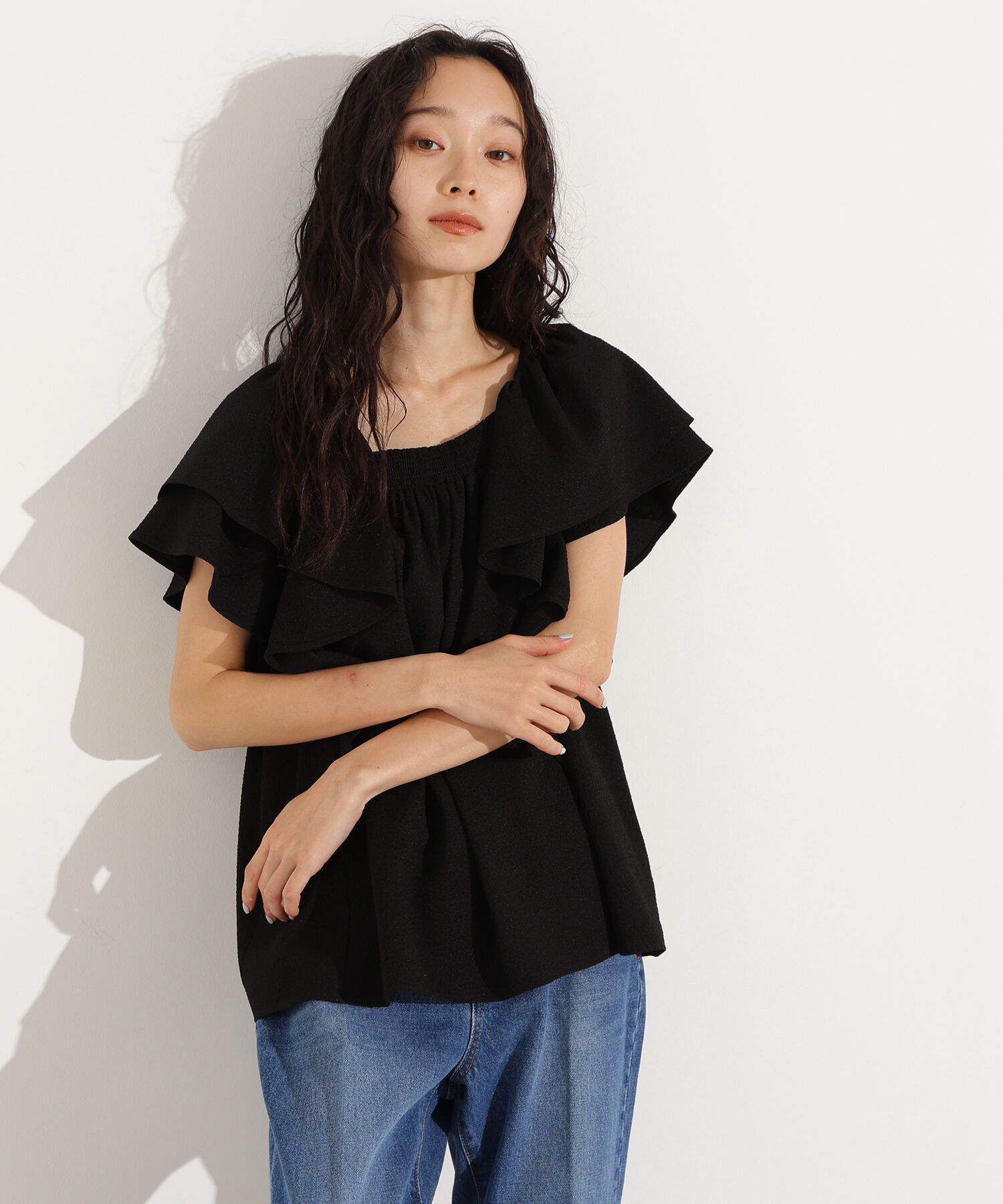  「ドビーフリルブラウス」|シャツ・ブラウス|