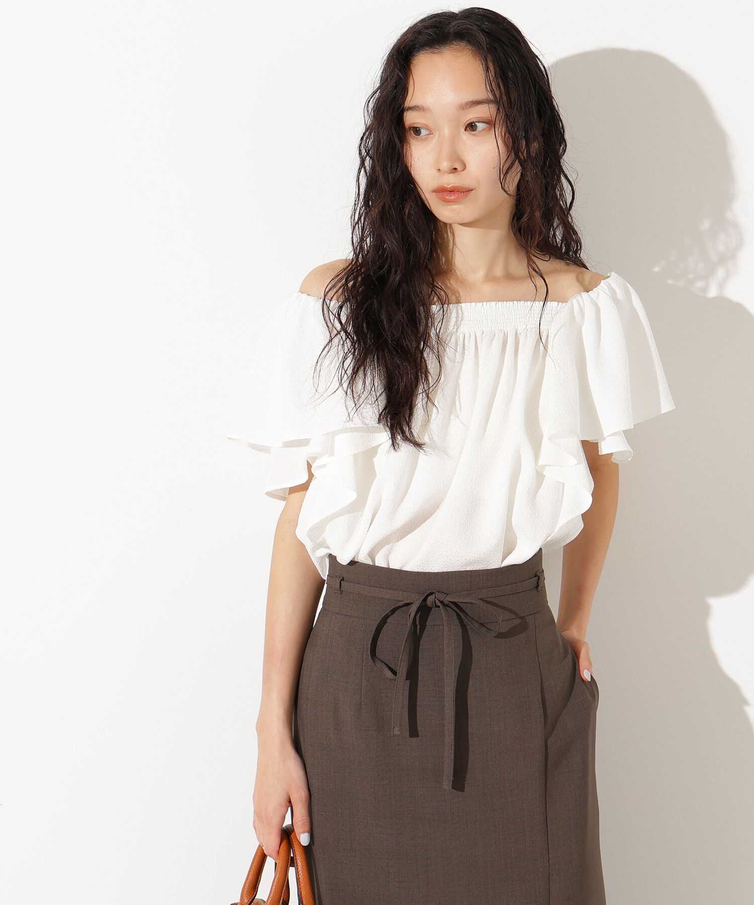  「ドビーフリルブラウス」|シャツ・ブラウス|