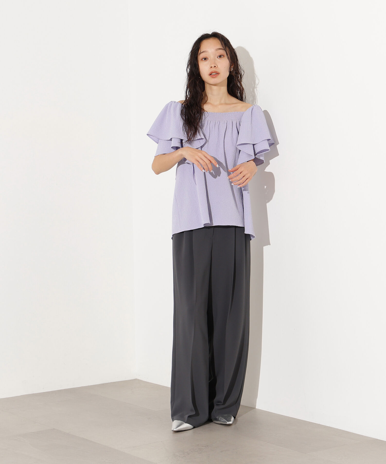  「ドビーフリルブラウス」|シャツ・ブラウス|