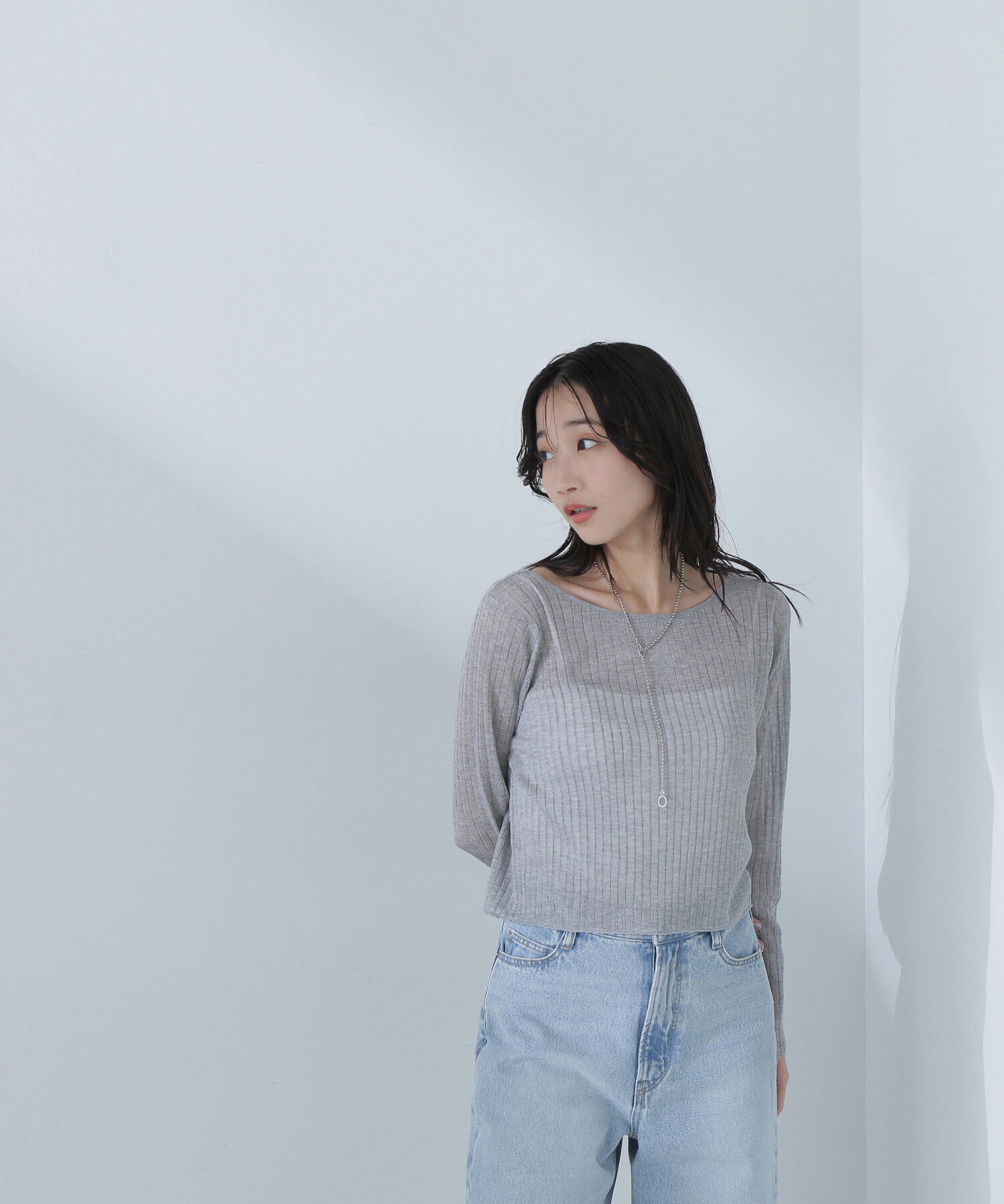  「シアークロップドリブニット」|ニット・セーター|