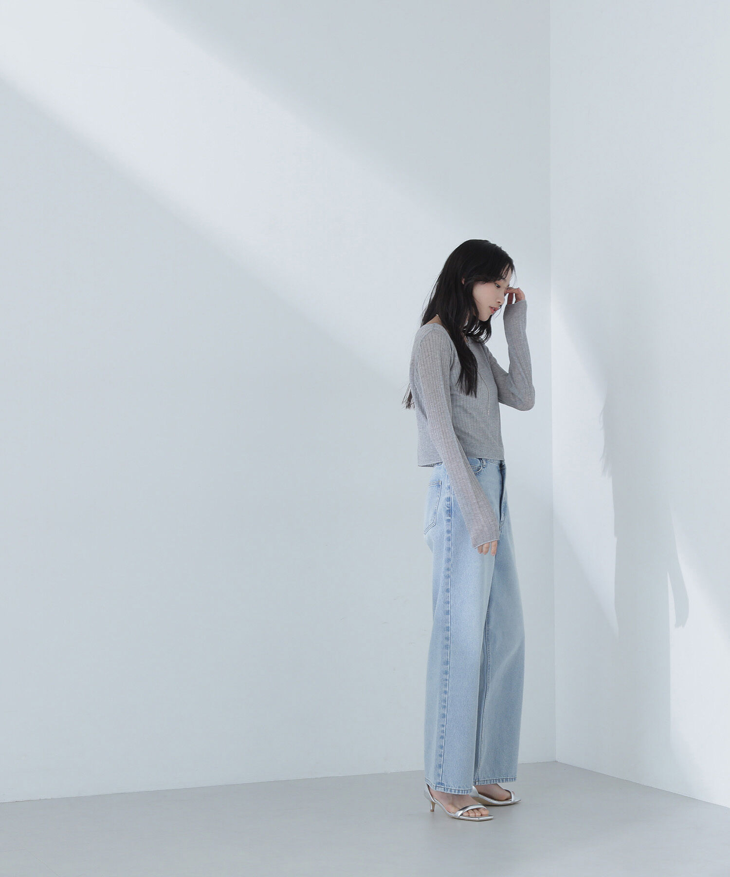  「シアークロップドリブニット」|ニット・セーター|