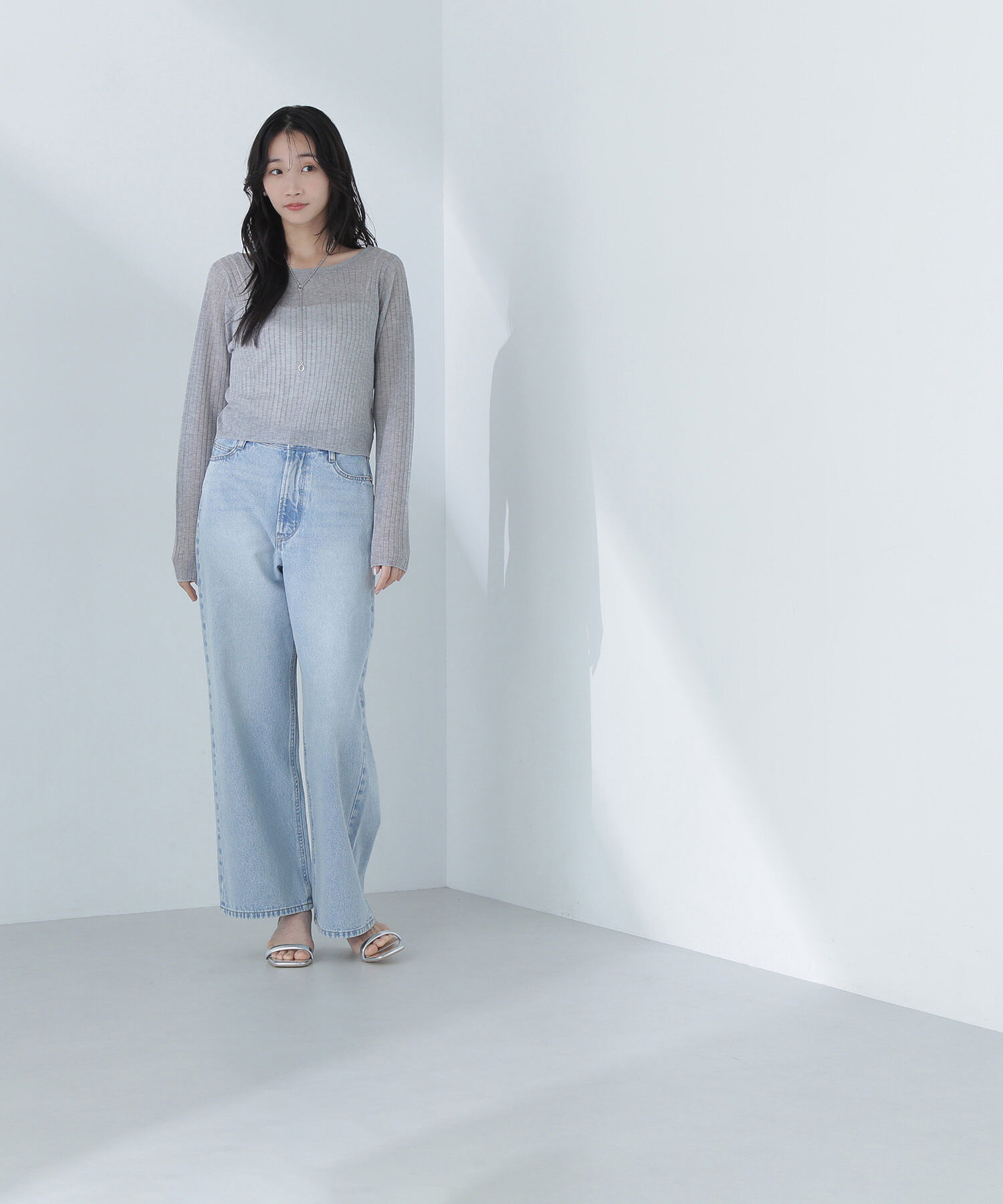  「シアークロップドリブニット」|ニット・セーター|