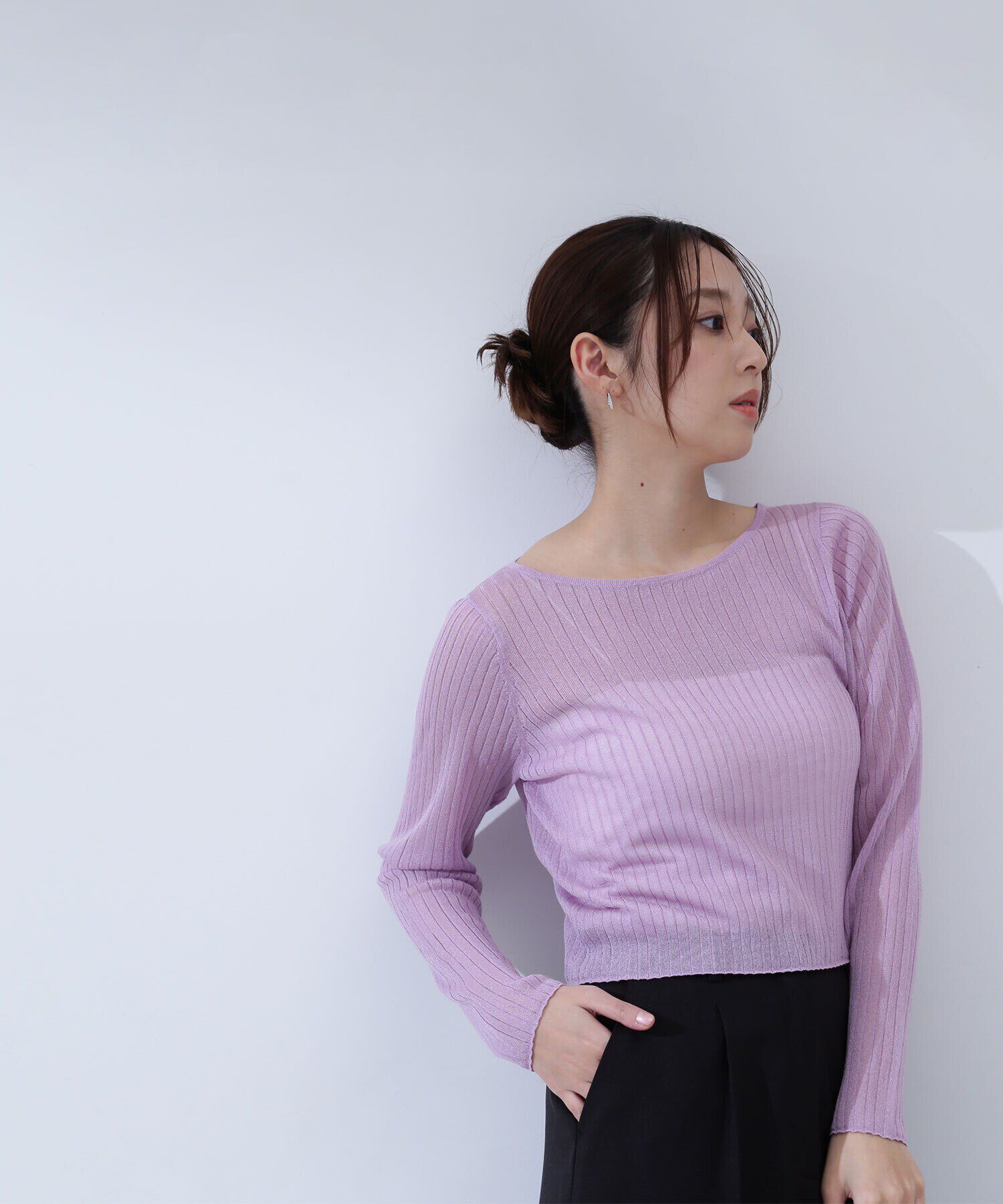  「シアークロップドリブニット」|ニット・セーター|