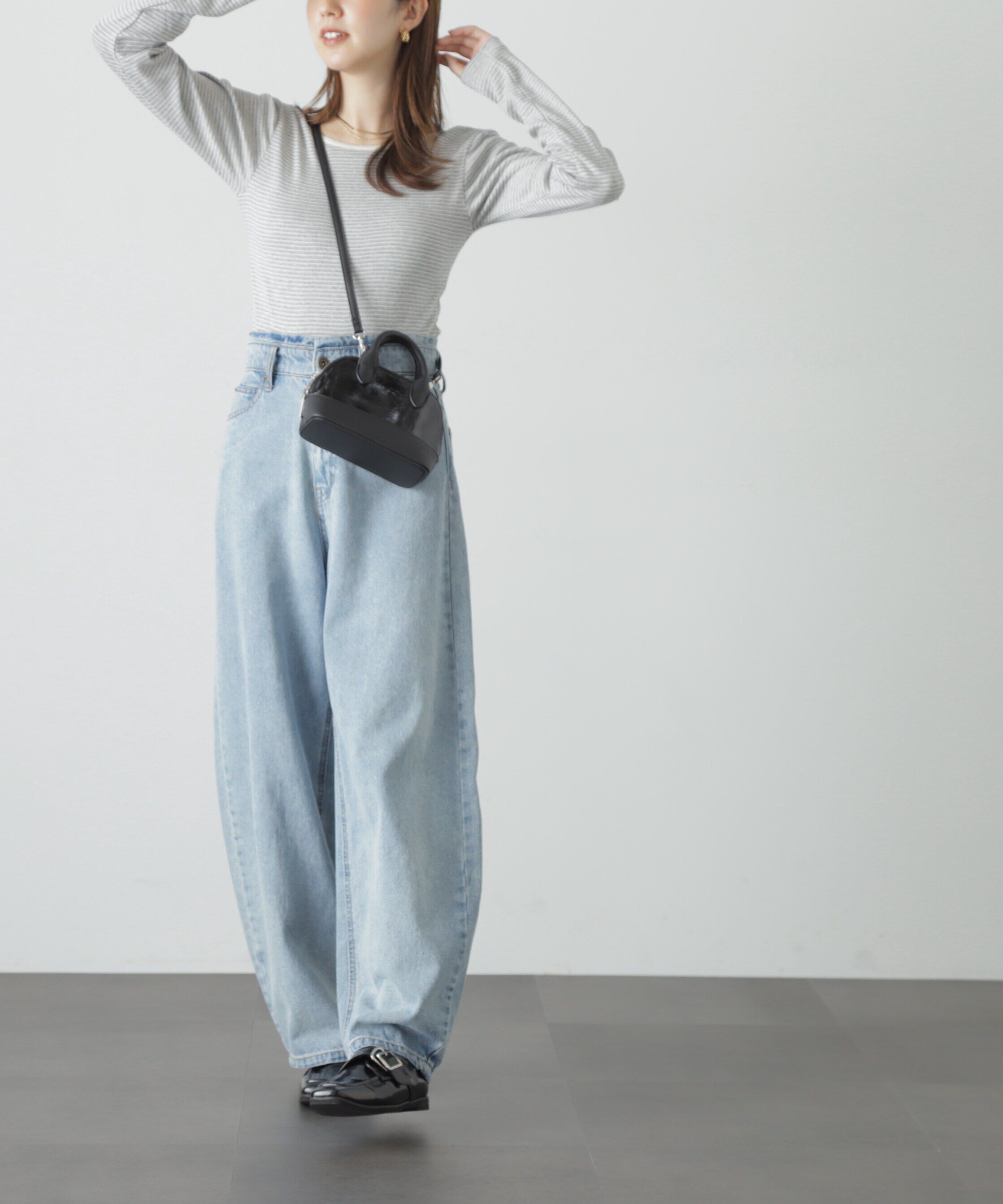  「Millerカップ付きボーダーロングＴシャツ」|Tシャツ・カットソー|