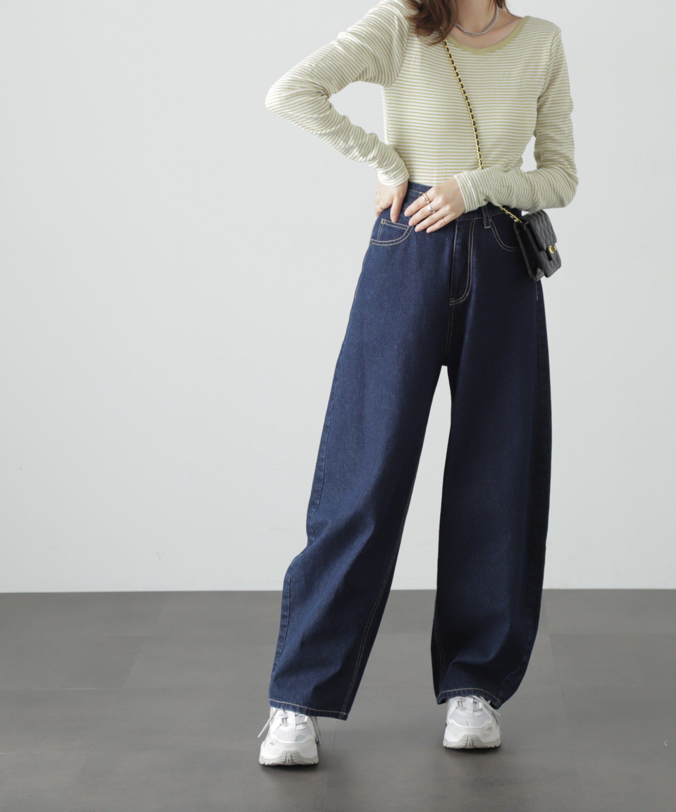  「Millerカップ付きボーダーロングＴシャツ」|Tシャツ・カットソー|