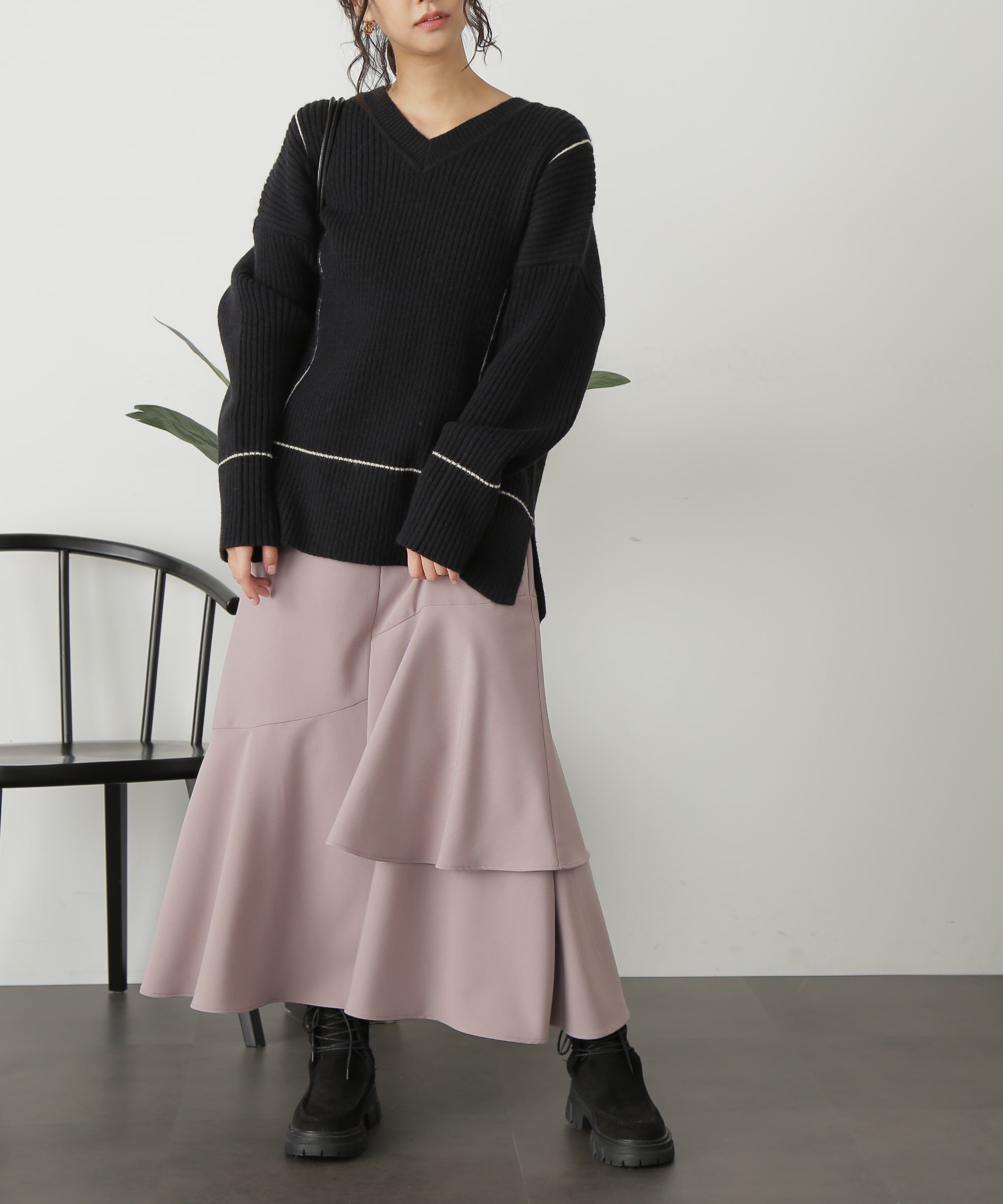  「2Wayネックウォーマー付きニット」|ニット・セーター|