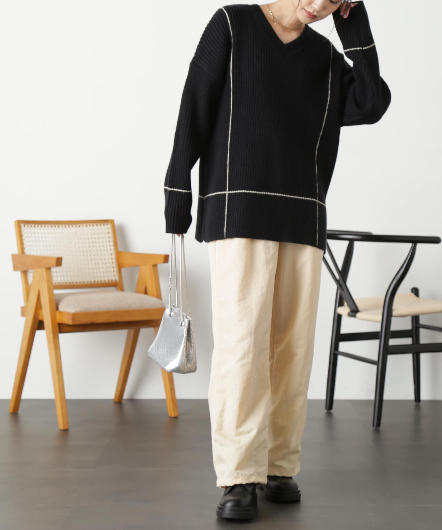  「2Wayネックウォーマー付きニット」|ニット・セーター|