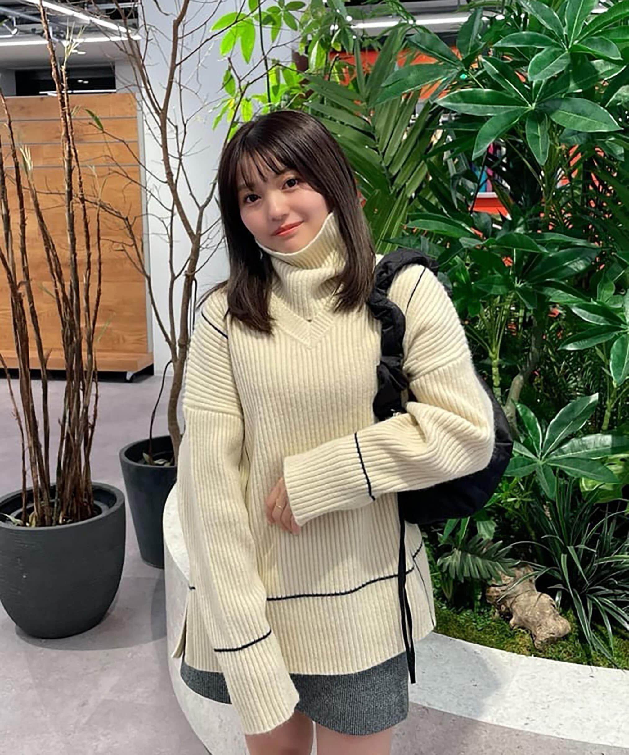  「2Wayネックウォーマー付きニット」|ニット・セーター|