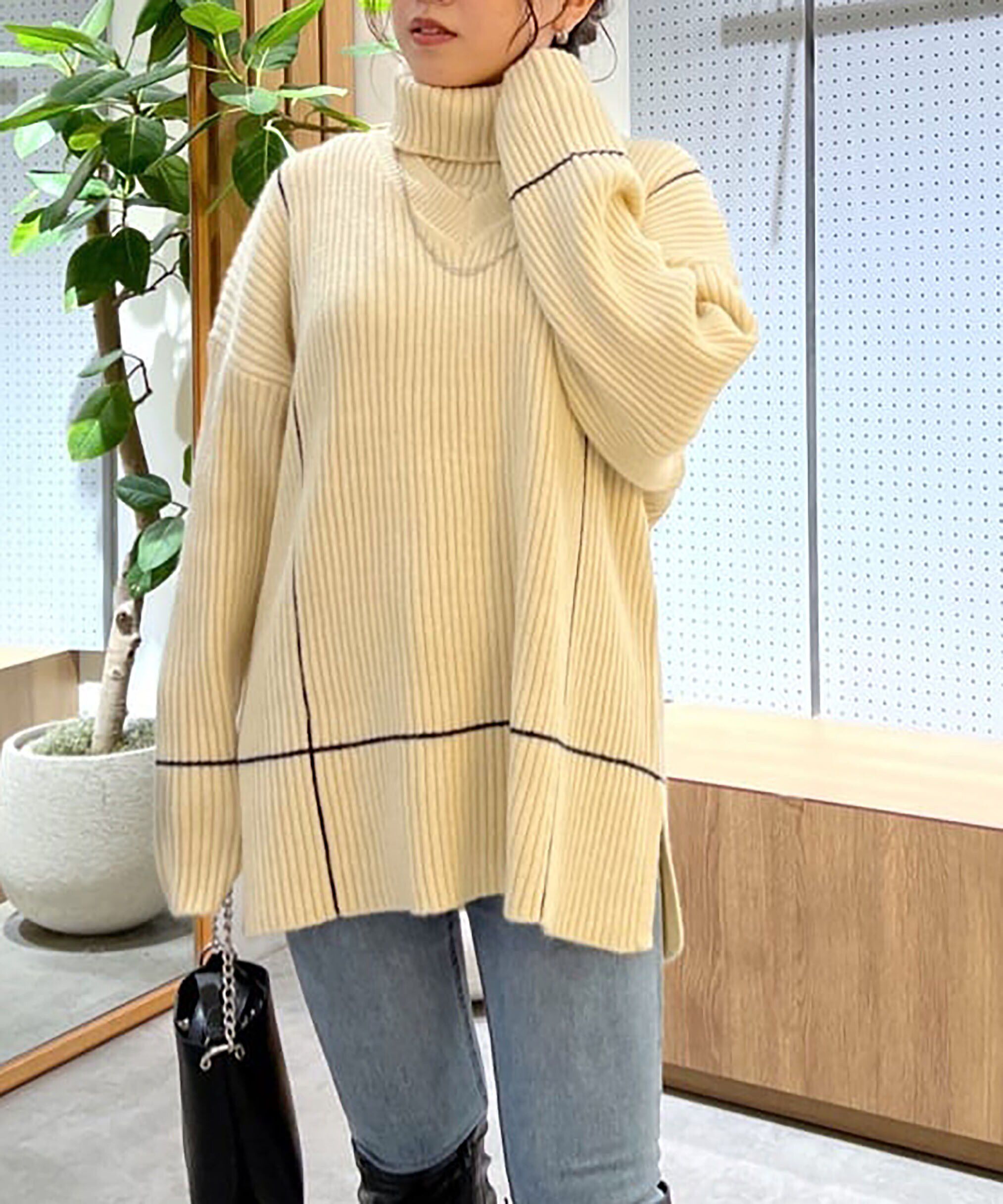  「2Wayネックウォーマー付きニット」|ニット・セーター|