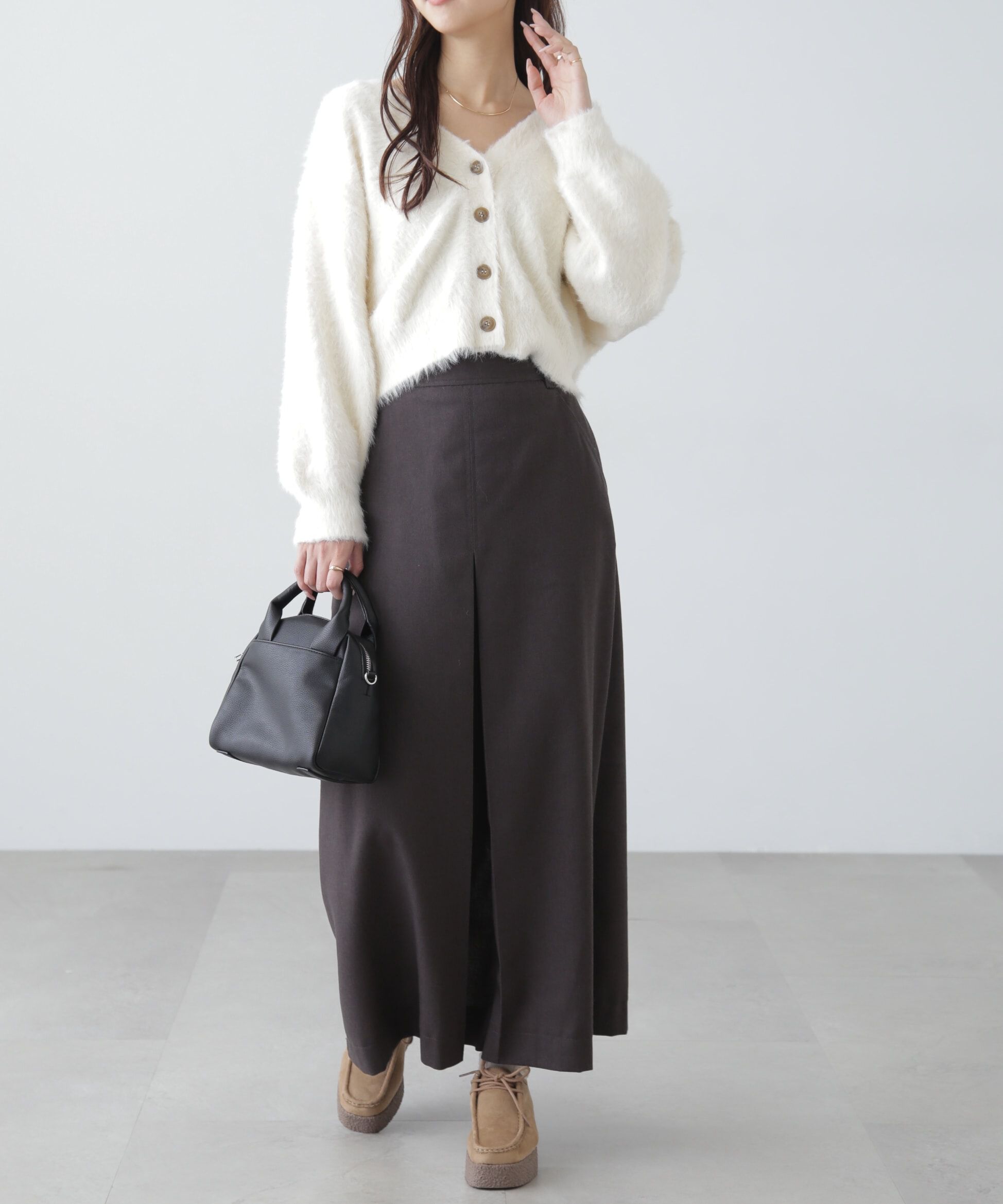  「Vネックシャギーカーディガン」|ニット・セーター|