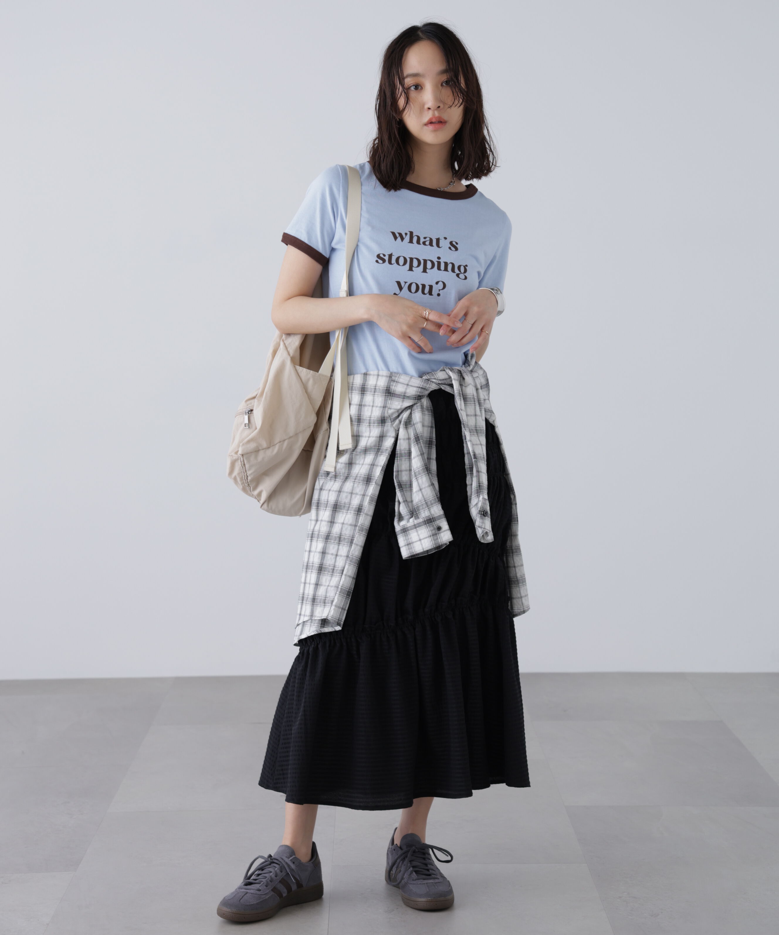  「シアーボーダーシャーリングスカート」|スカート|