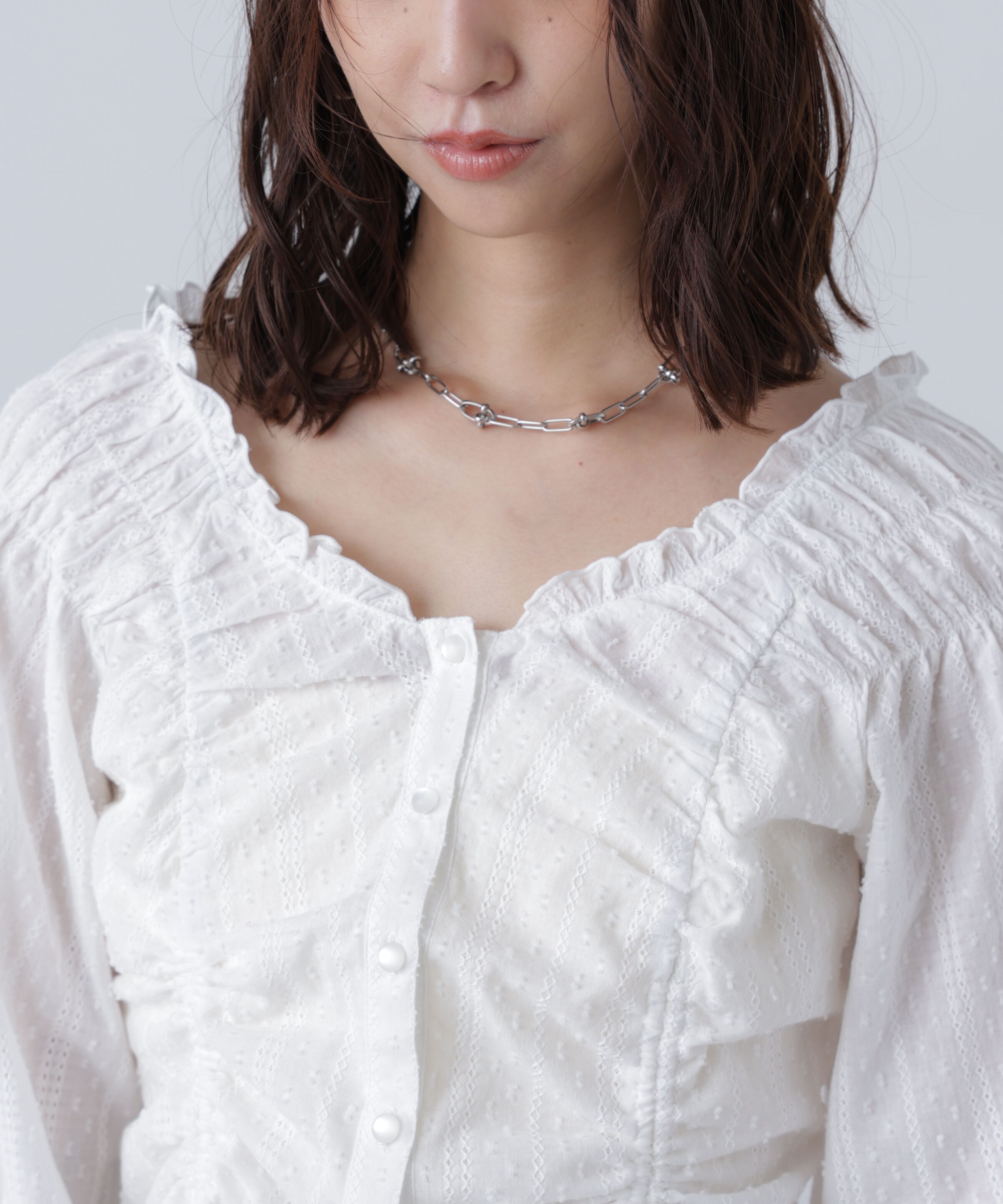  「ドロストリボン長袖ブラウス」|シャツ・ブラウス|