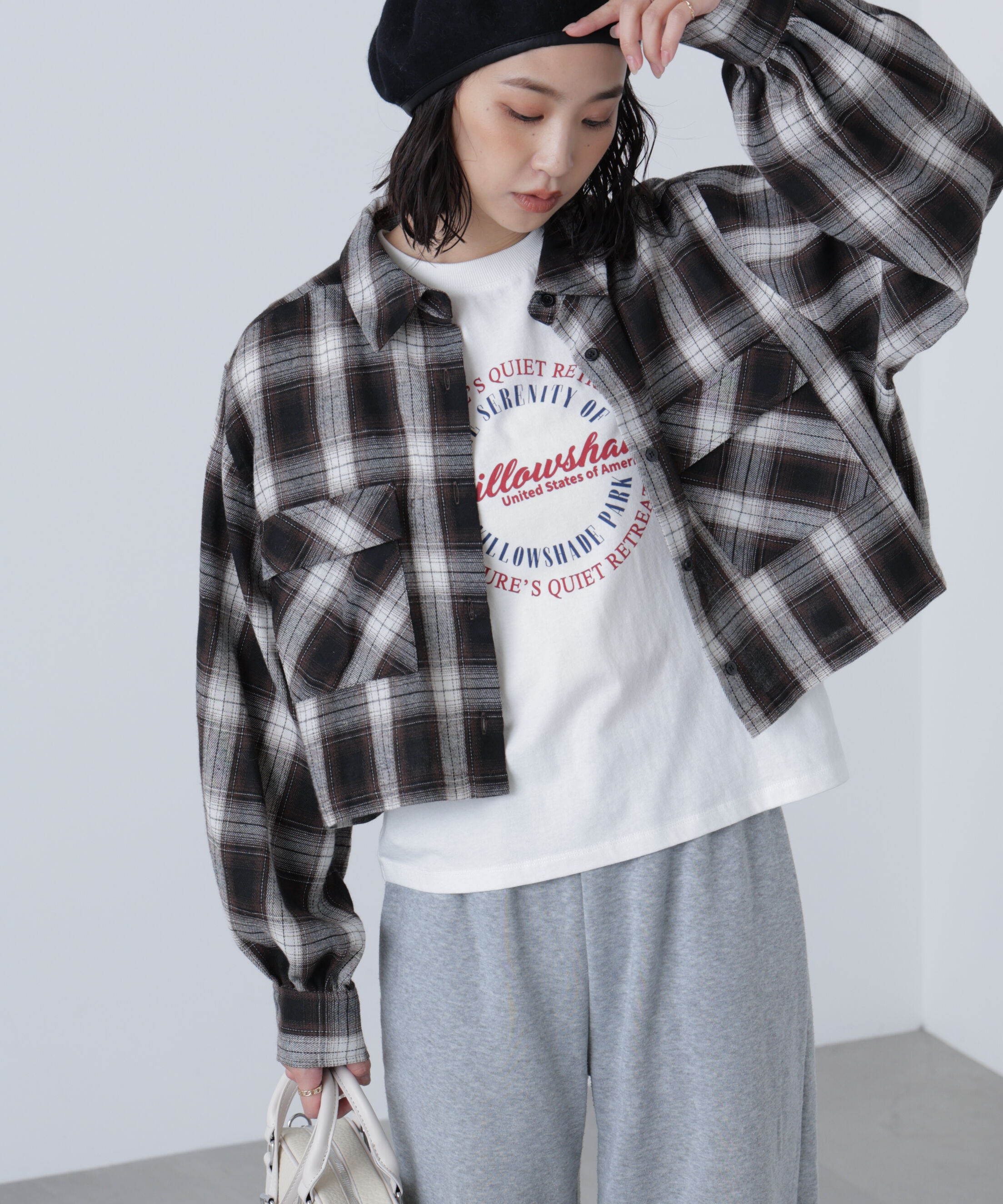  「ビッグポケットショート丈シャツ」|シャツ・ブラウス|