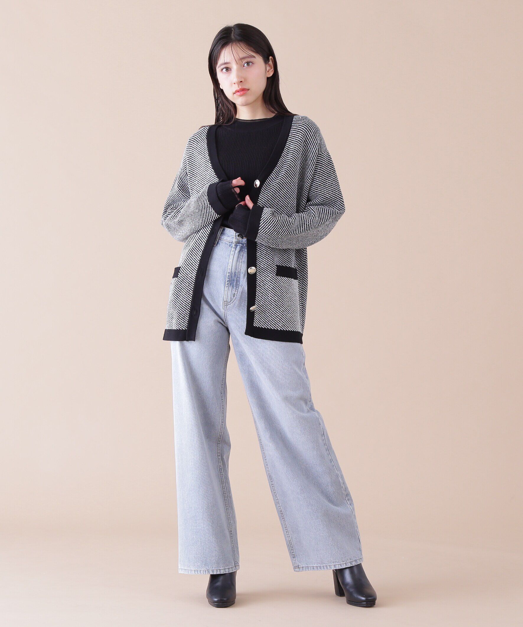  「◆ロングカーデ&times;ミニスカート　セットアップ」|ワンピース|