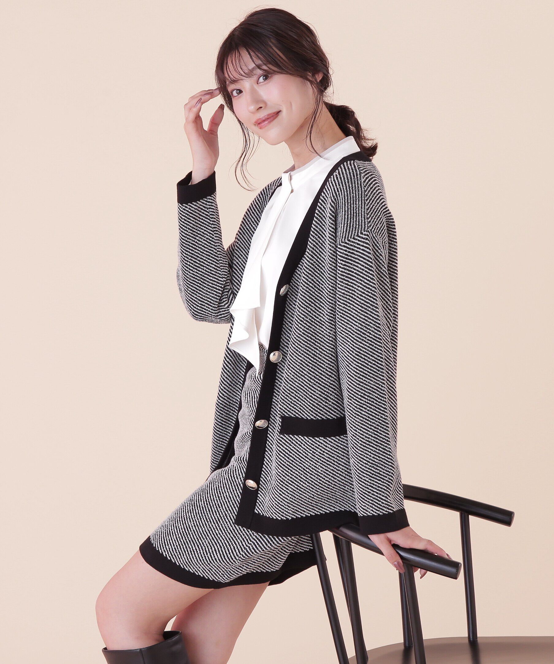  「◆ロングカーデ&times;ミニスカート　セットアップ」|ワンピース|