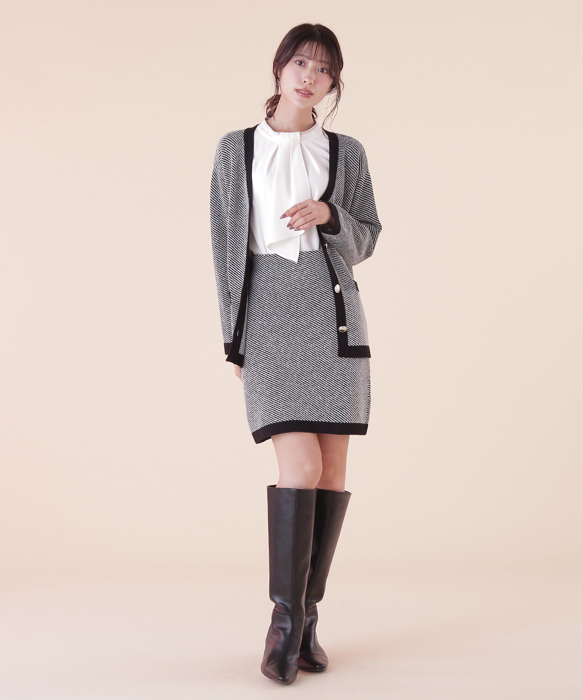  「◆ロングカーデ&times;ミニスカート　セットアップ」|ワンピース|