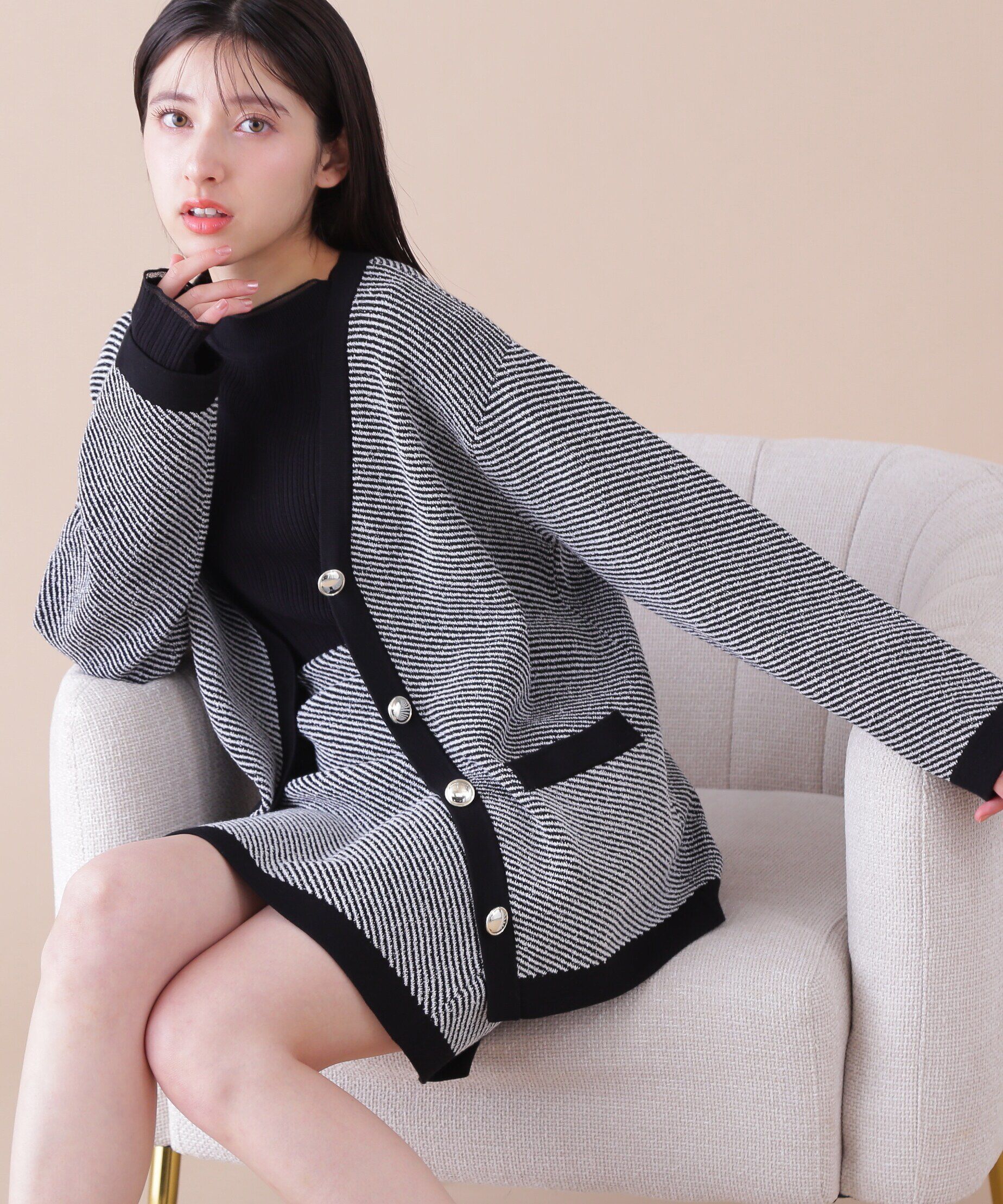  「◆ロングカーデ&times;ミニスカート　セットアップ」|ワンピース|