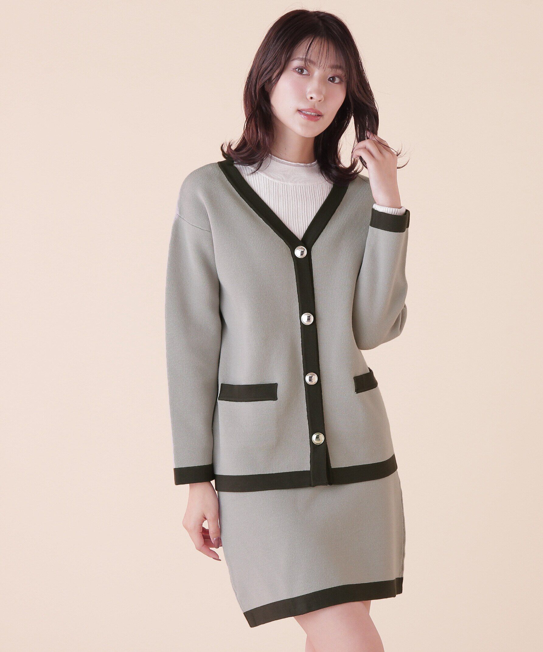  「◆ロングカーデ&times;ミニスカート　セットアップ」|ワンピース|