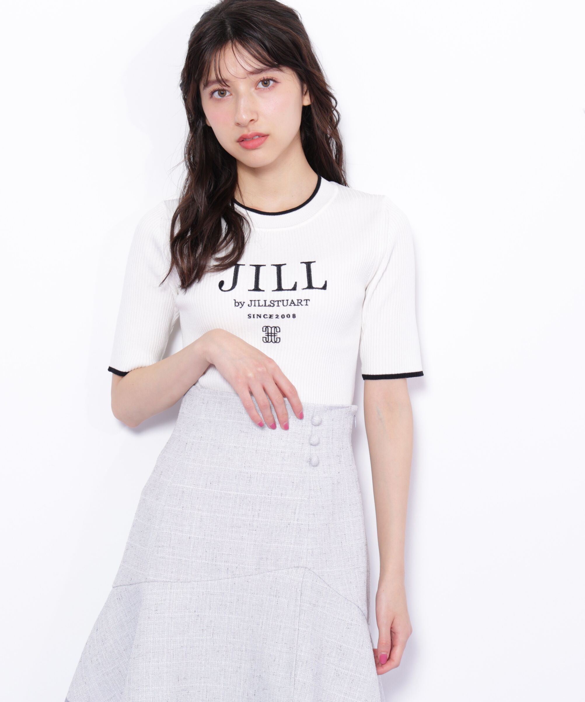  「ロゴ刺繍コンパクトリブニット」|ニット・セーター|