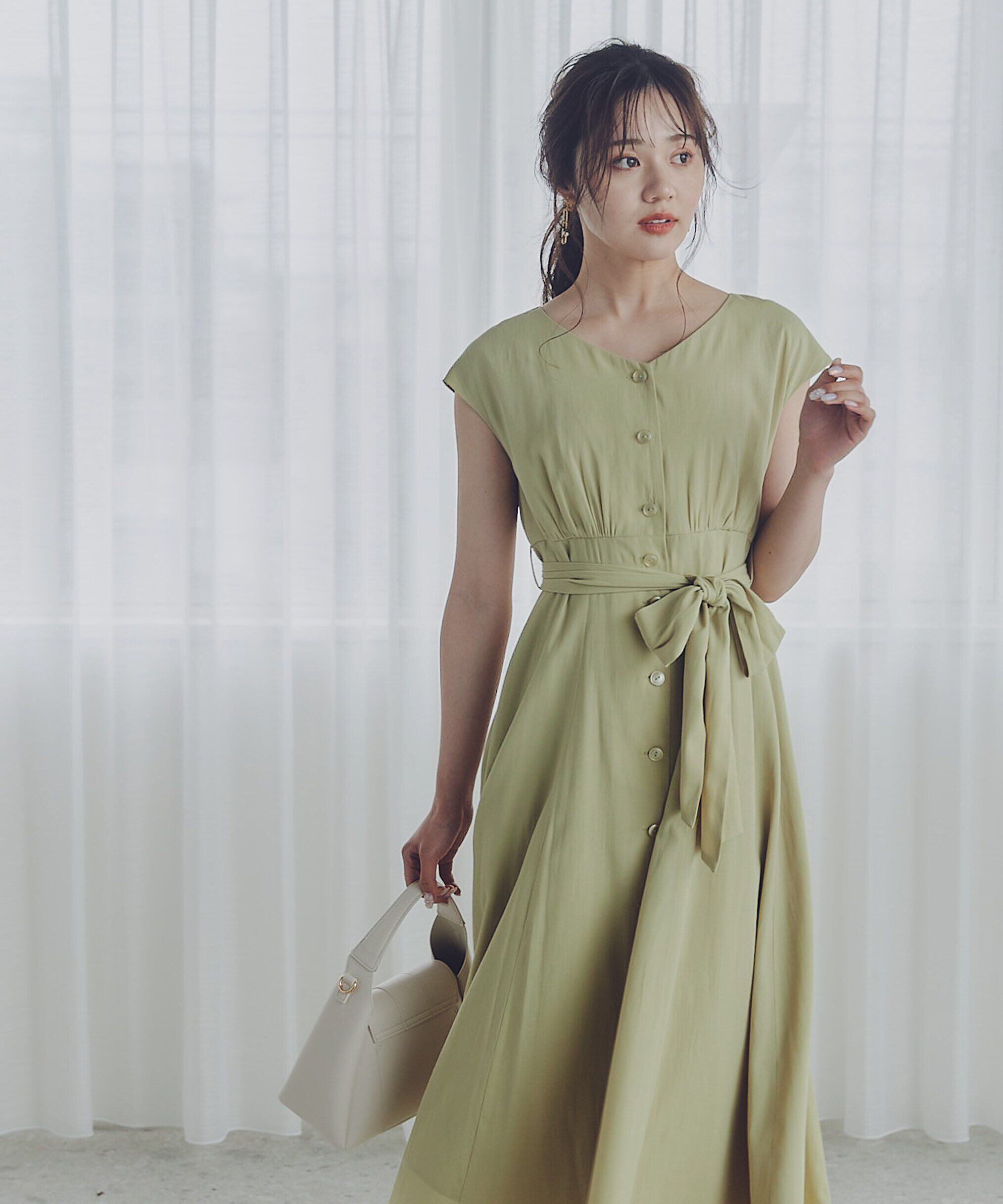 PROPORTION BODY DRESSING「Vネックシャツワンピース」|ワンピース|