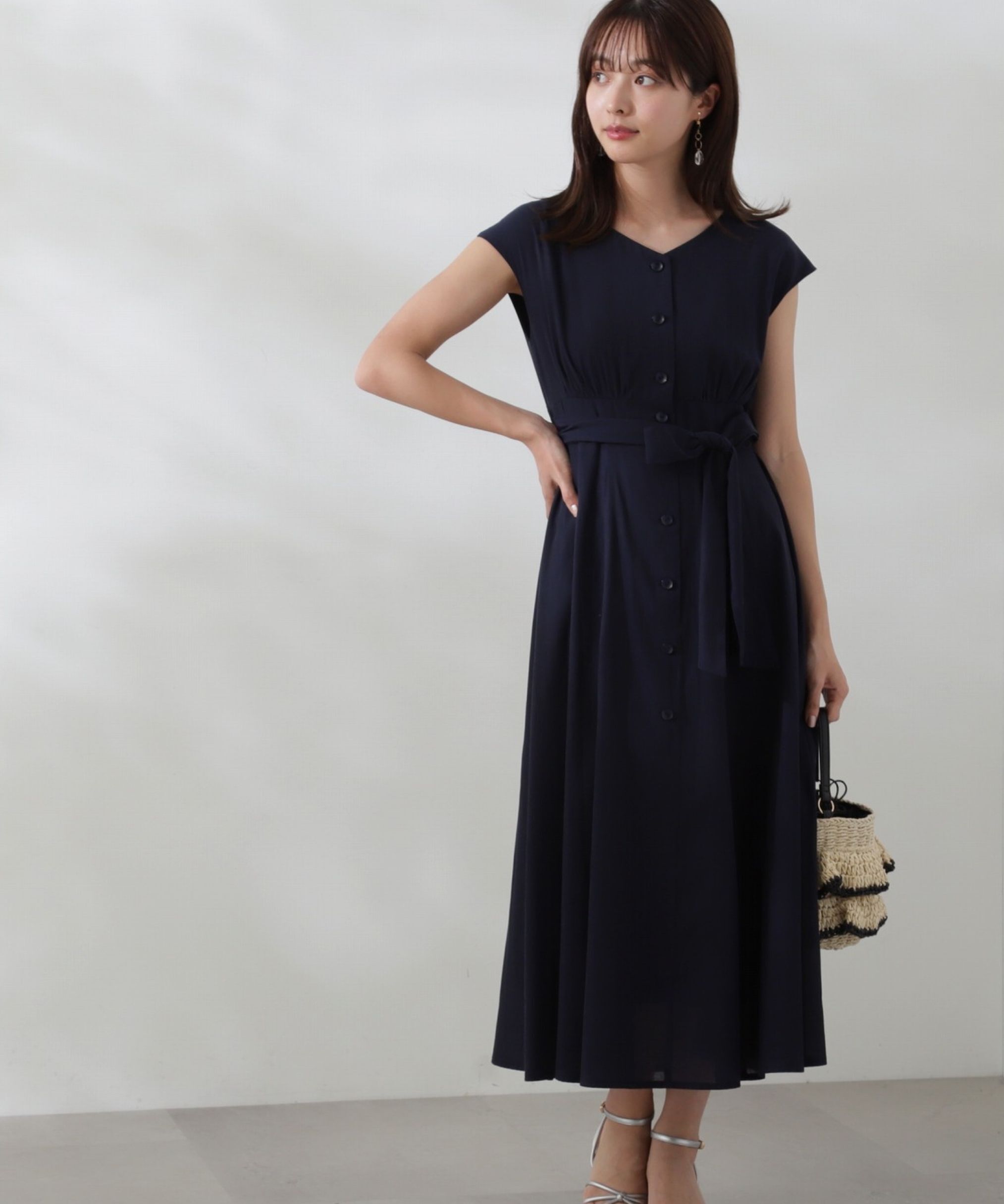 PROPORTION BODY DRESSING「Vネックシャツワンピース」|ワンピース|