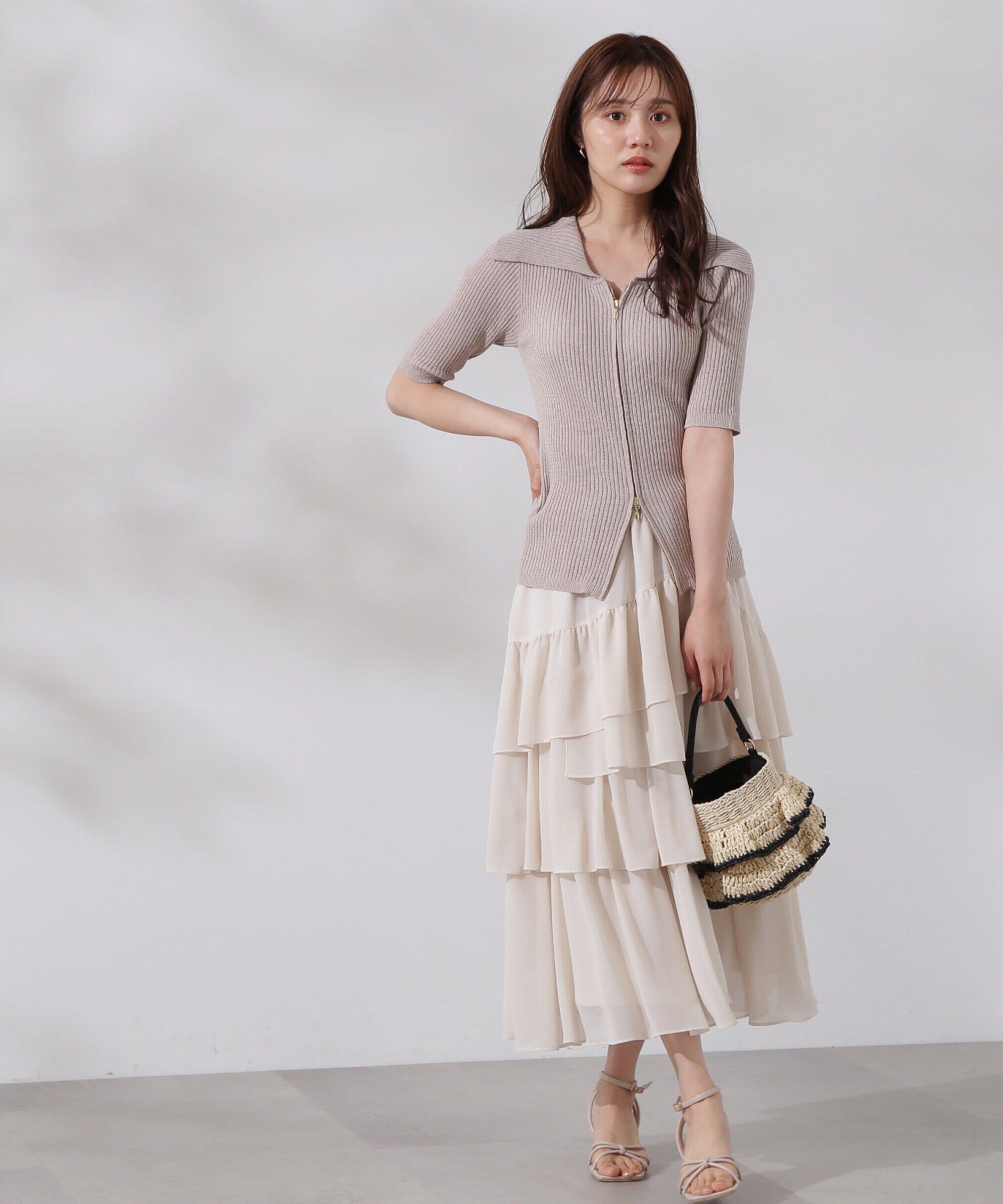 PROPORTION BODY DRESSING「ジップニット 新色カラー：ベージュ、ラベンダー」|ニット・セーター|