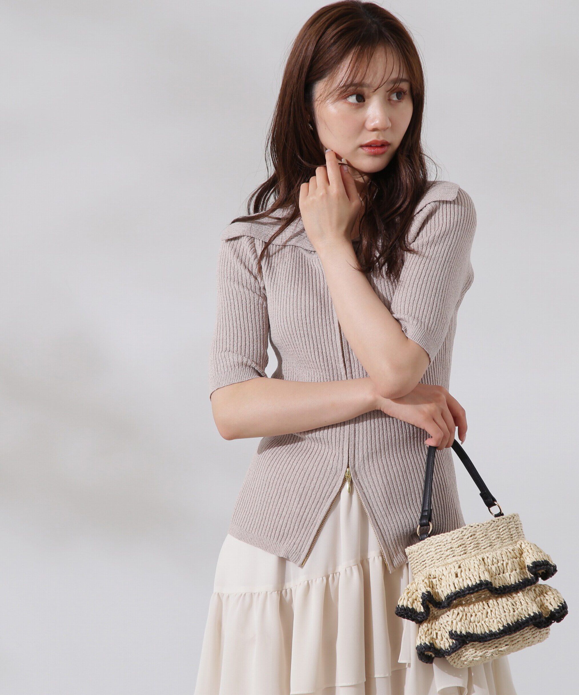 PROPORTION BODY DRESSING「ジップニット 新色カラー：ベージュ、ラベンダー」|ニット・セーター|