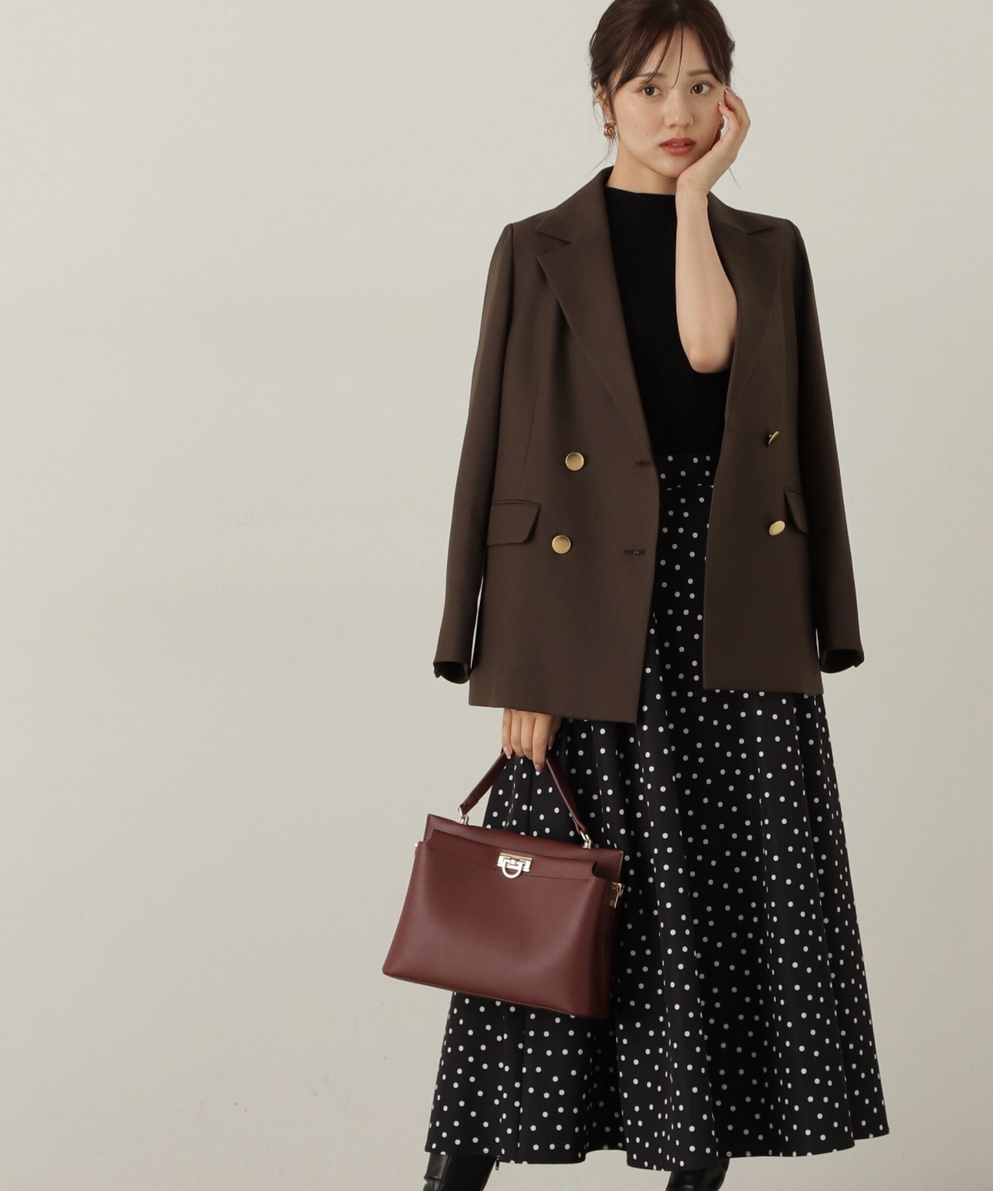 PROPORTION BODY DRESSING「ランダムドットタックフレアスカート24AW」|スカート|ブラックドッ